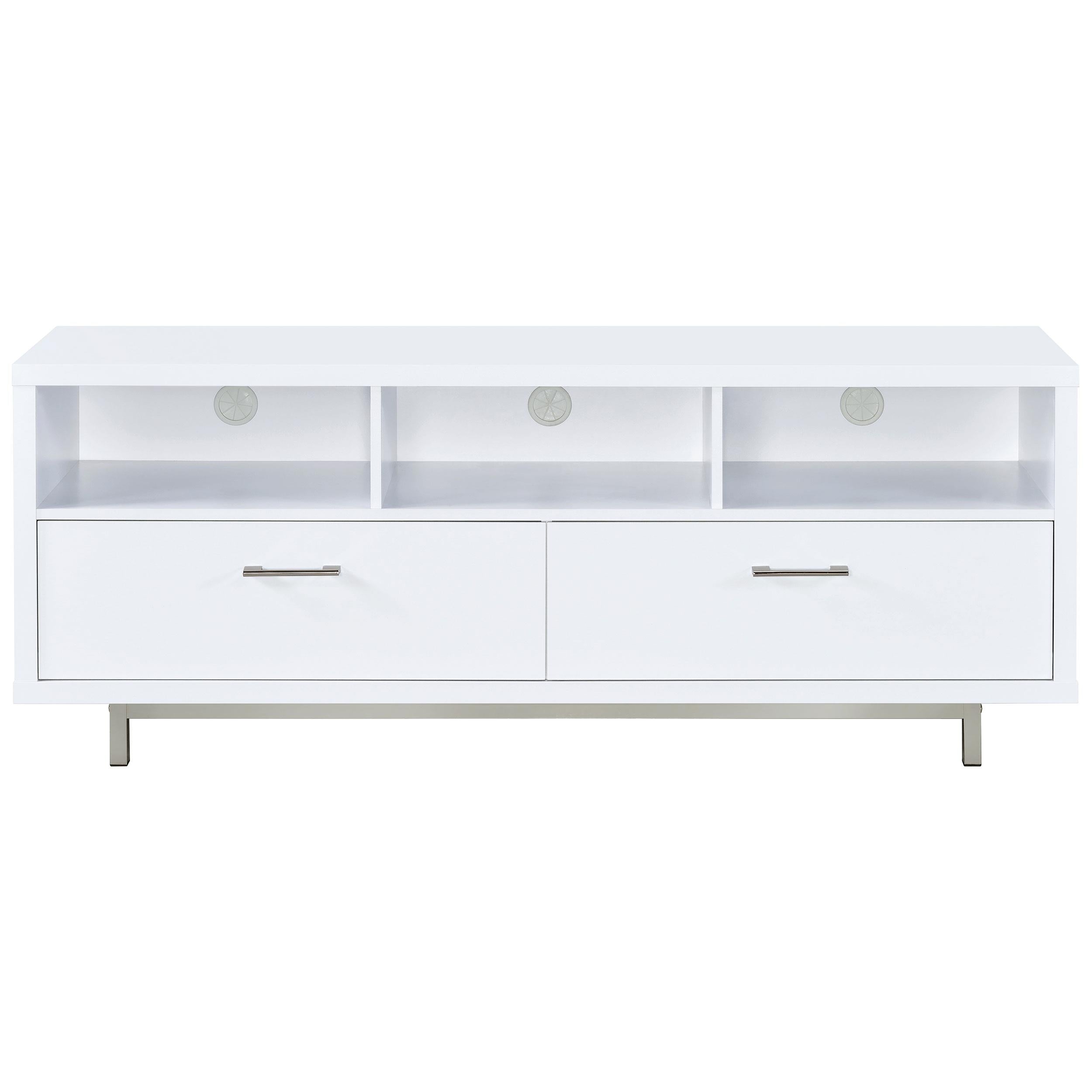 Coaster Furniture Casey 701972 2-Drawer Engineered Wood 60" TV Stand - White - Image 2