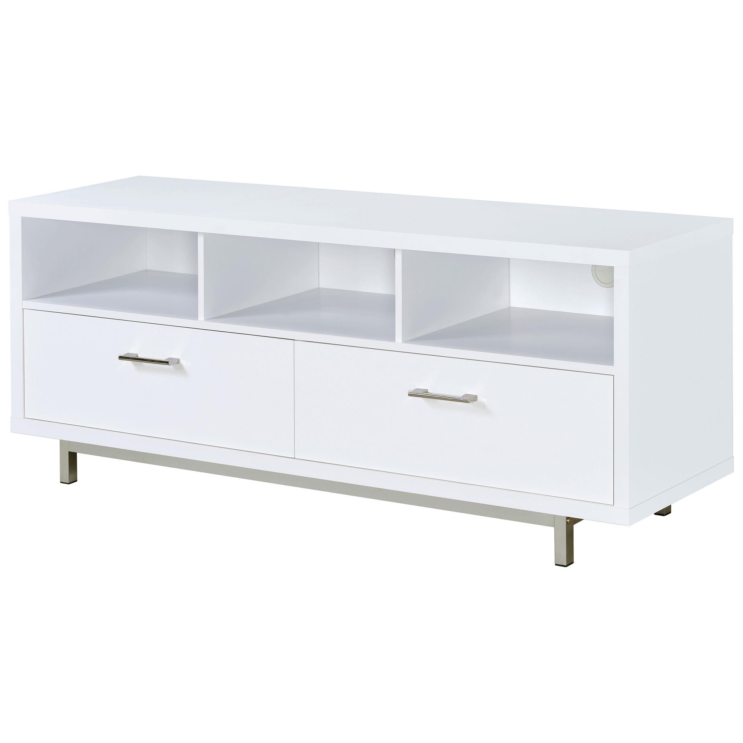 Coaster Furniture Casey 701972 2-Drawer Engineered Wood 60" TV Stand - White - Image 3