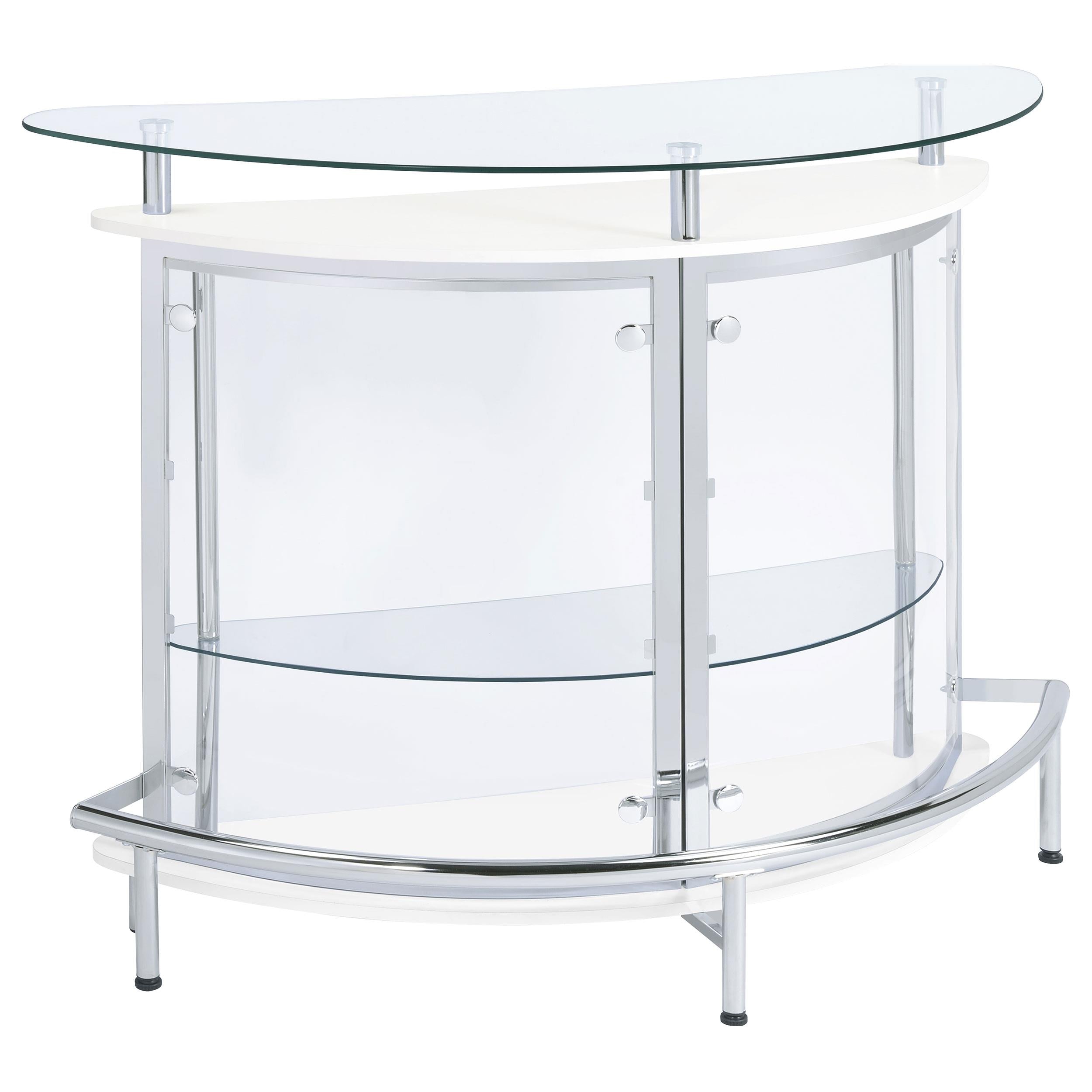 Coaster Furniture Amarillo 101066 Freestanding Glass Top Home Bar Wine Cabinet – White