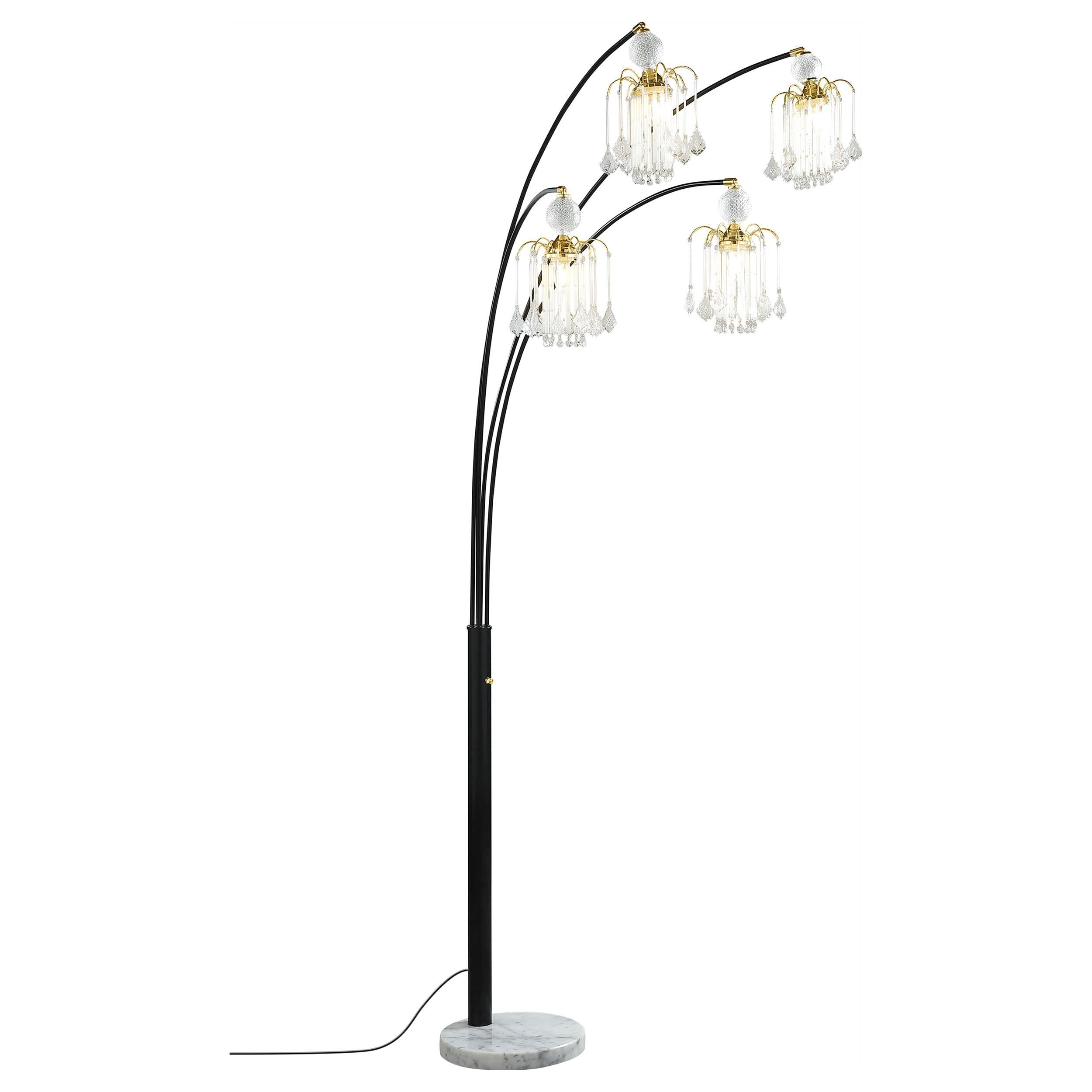 Coaster Furniture Maisel 1771N 91-inch Hanging Crystal Arc Tree Floor Lamp – Black