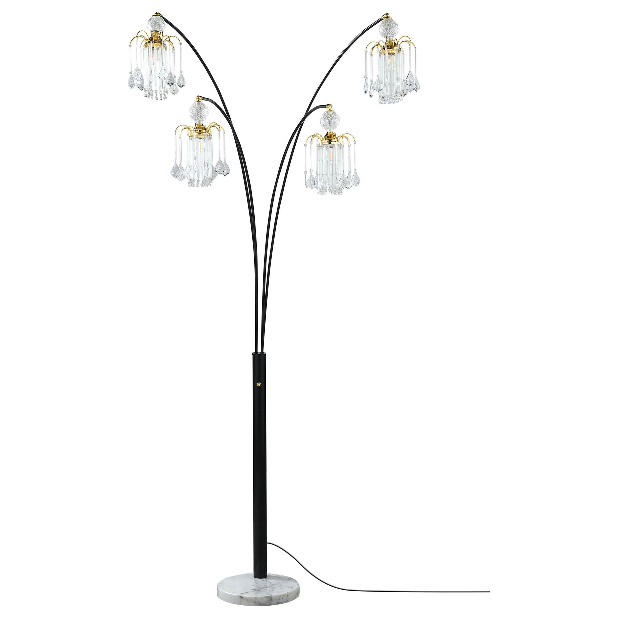 Coaster Furniture Maisel 1771N 91-inch Hanging Crystal Arc Tree Floor Lamp - Black - Image 2