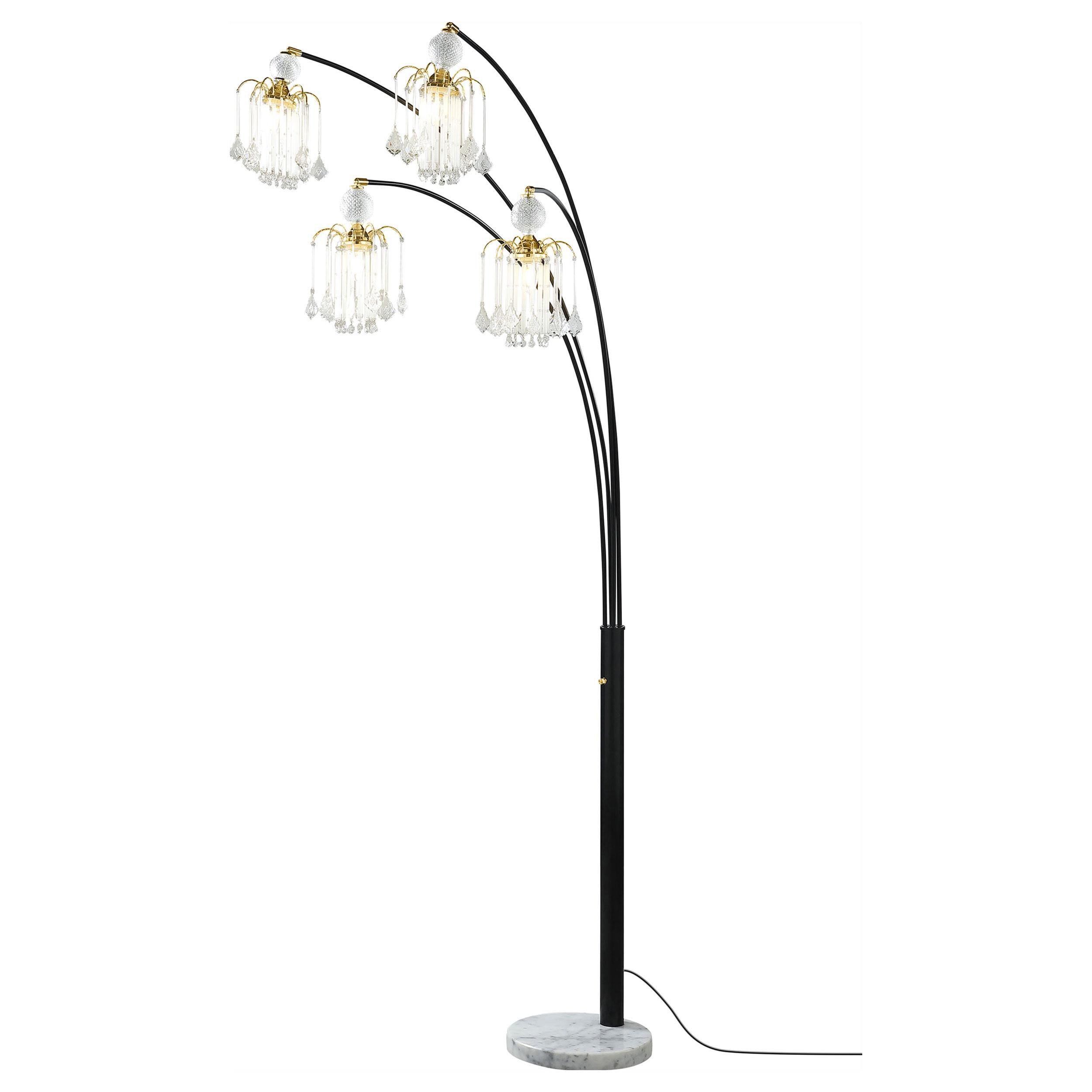 Coaster Furniture Maisel 1771N 91-inch Hanging Crystal Arc Tree Floor Lamp - Black - Image 3
