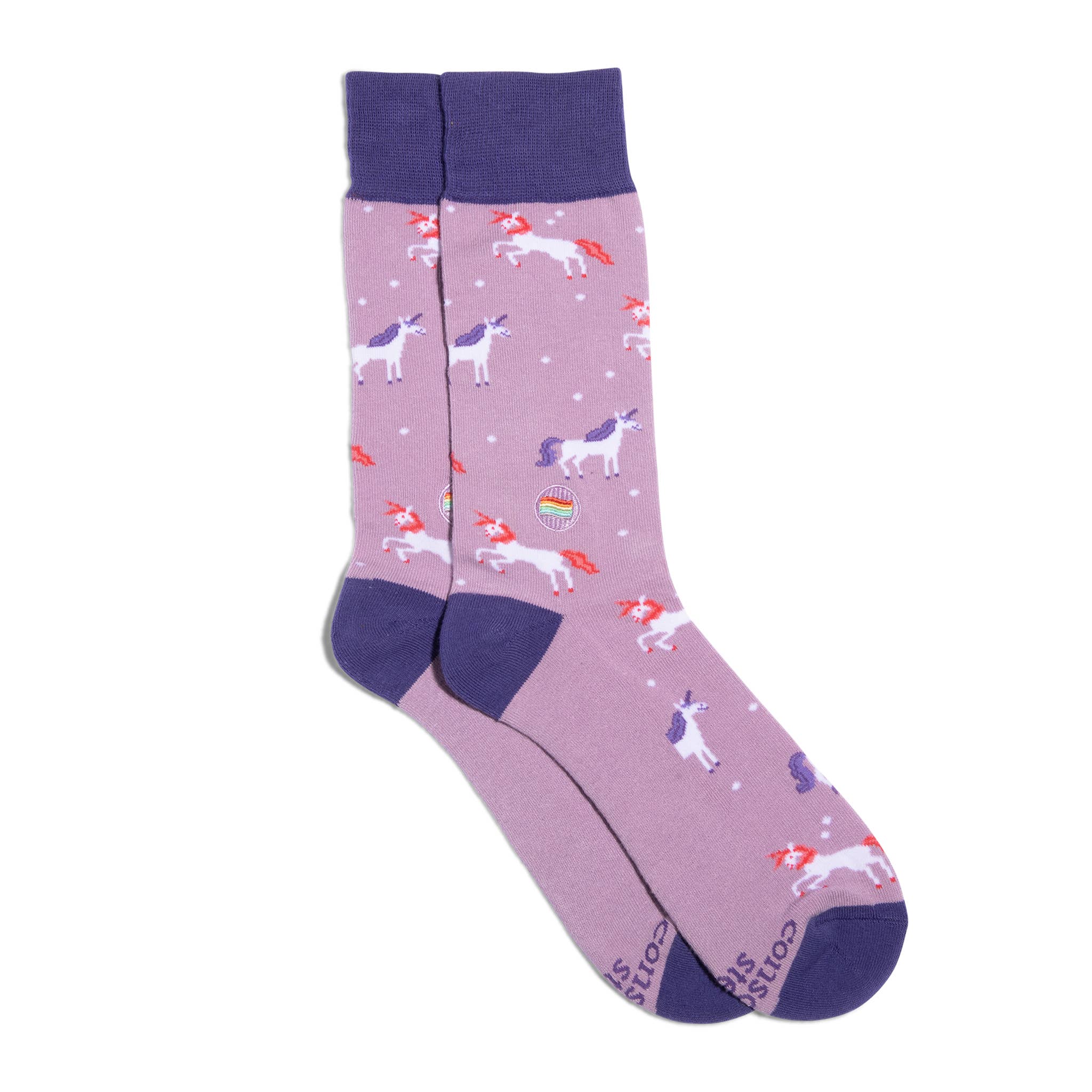 Socks that Save LGBTQ Lives (Purple Unicorns) - Image 1