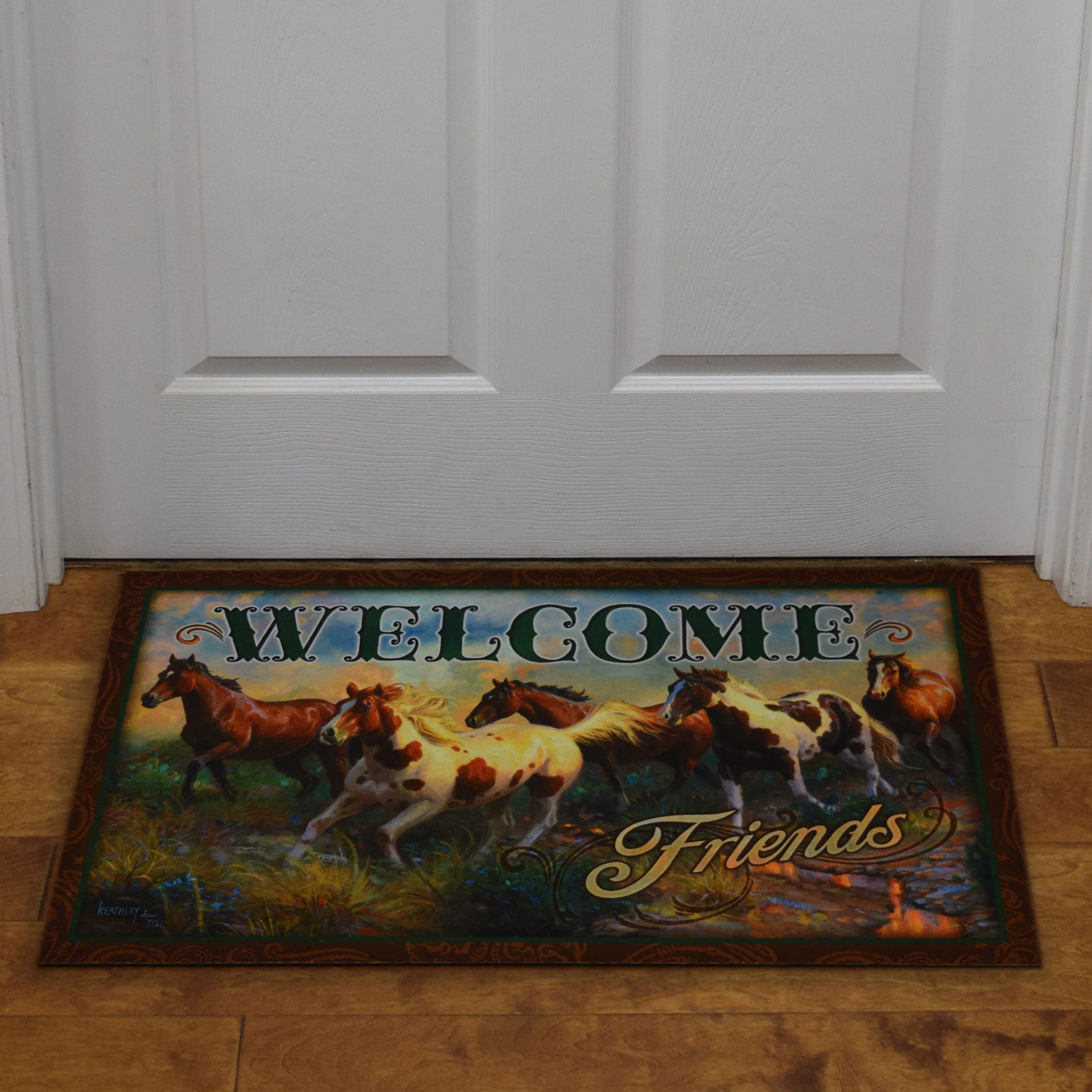 Door Mat Rubber 26in x 17in-Welcome Horse - Image 2