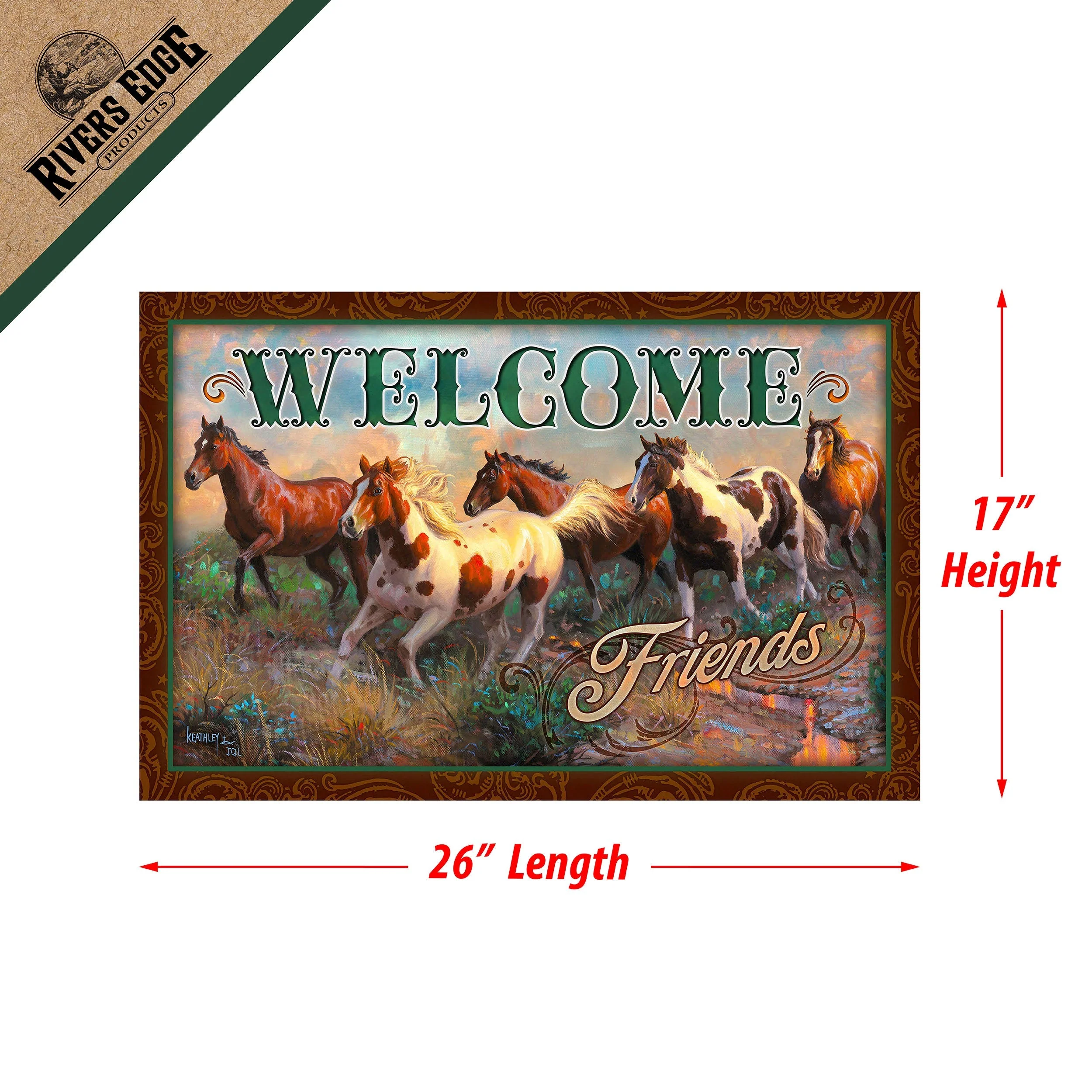 Door Mat Rubber 26in x 17in-Welcome Horse - Image 3