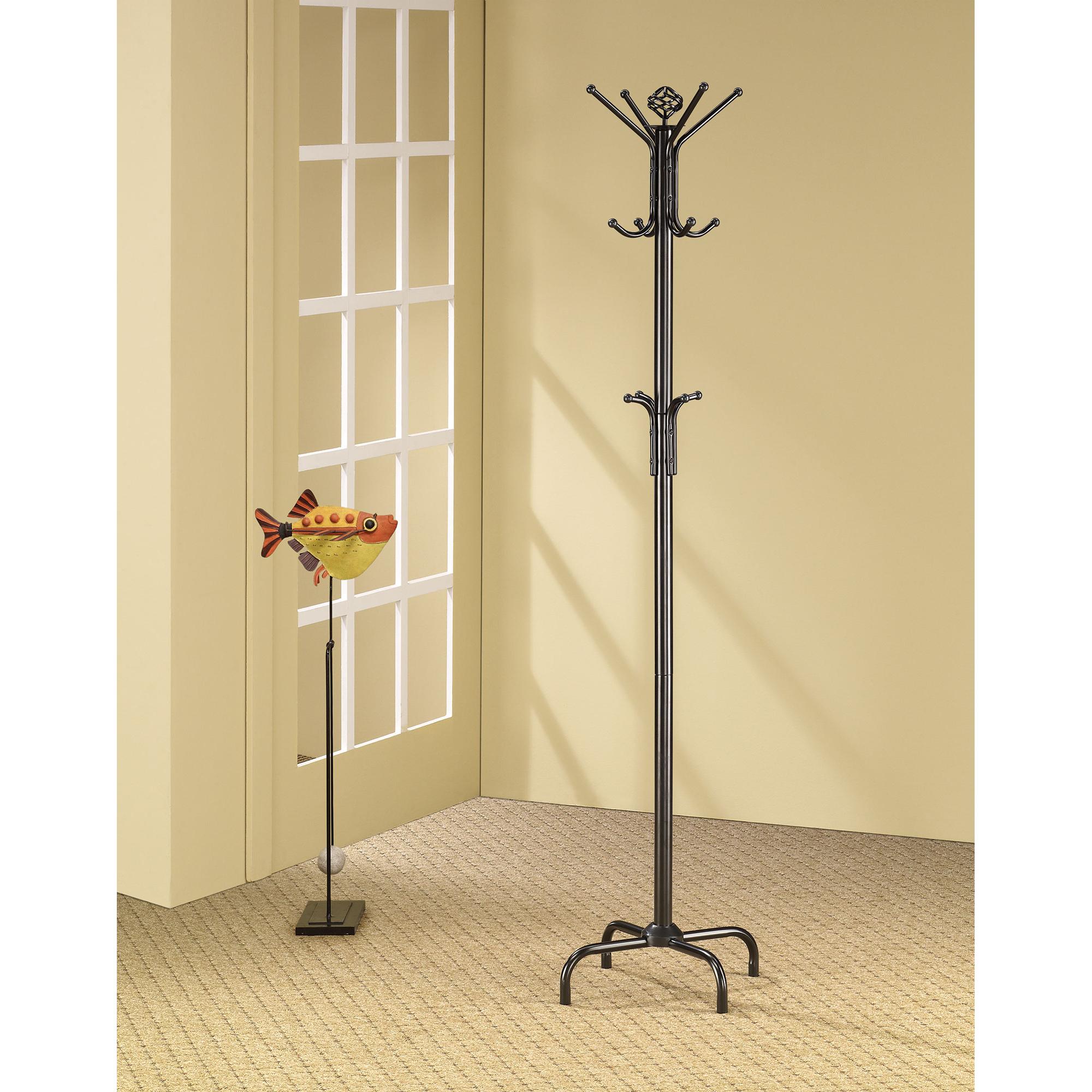 Coaster Furniture Collier 2019 12 Hook Freestanding Coat Rack Hat Hanger – Black