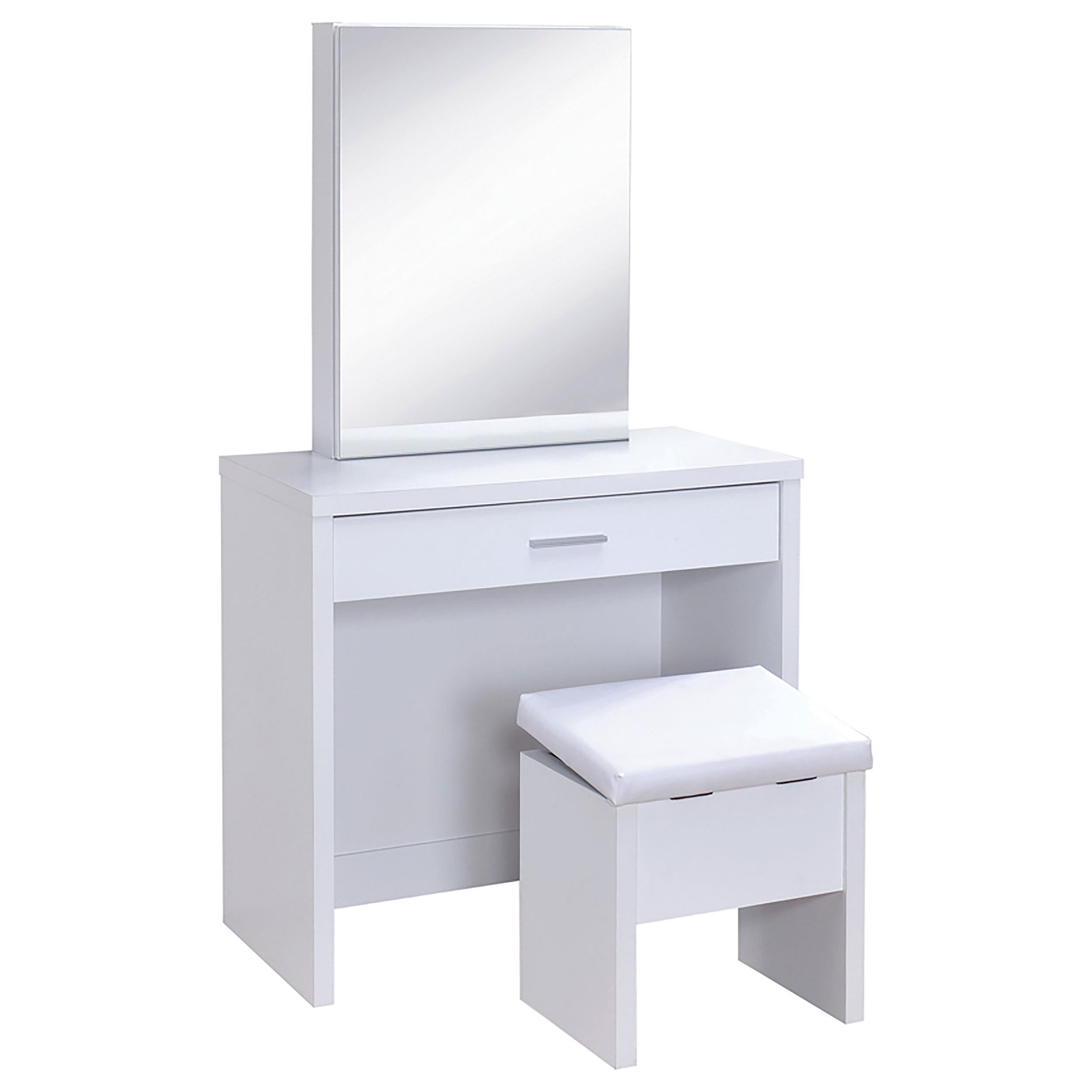 Coaster Furniture Harvey 300290 Vanity Set with Lift-Top Stool - White - Image 1