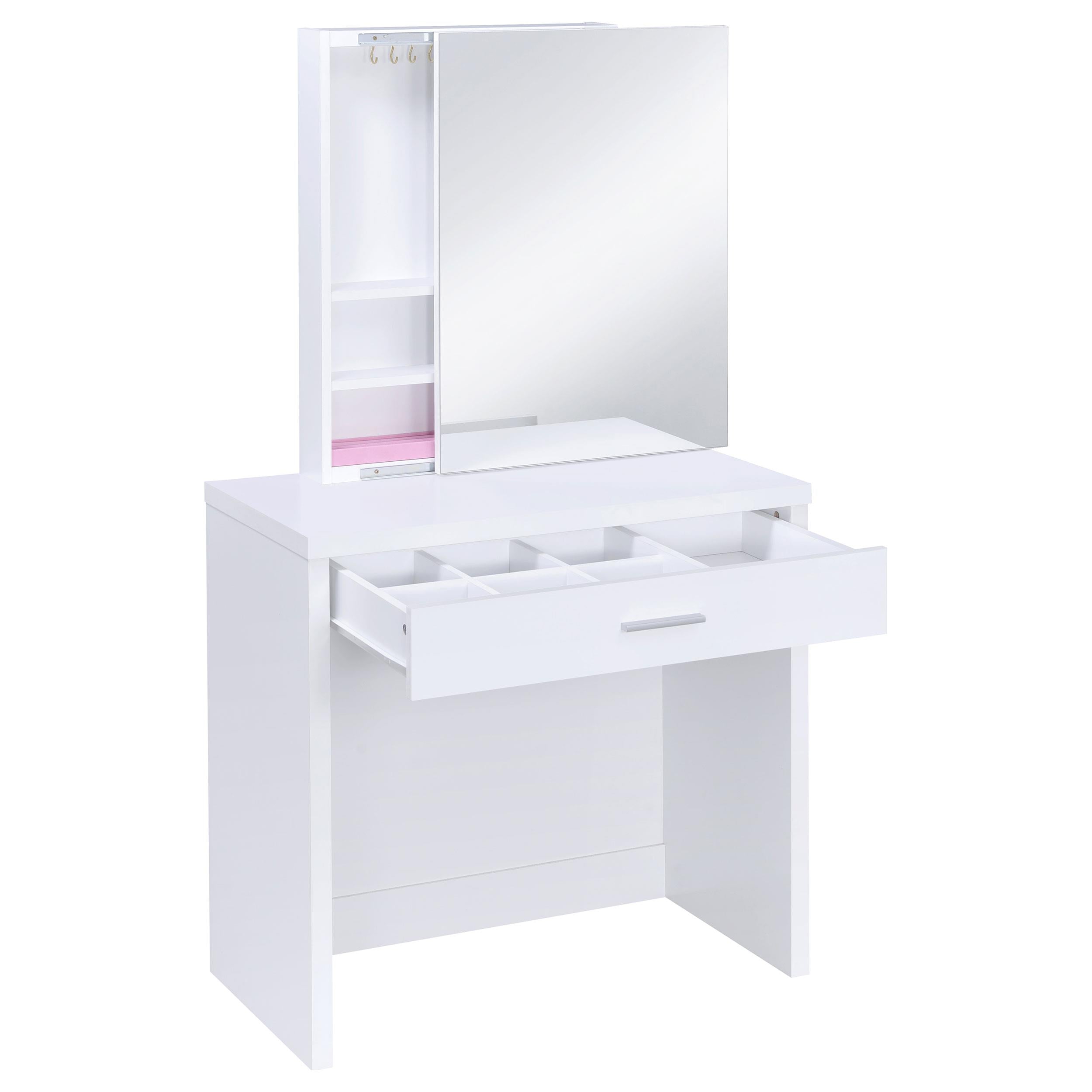 Coaster Furniture Harvey 300290 Vanity Set with Lift-Top Stool - White - Image 3