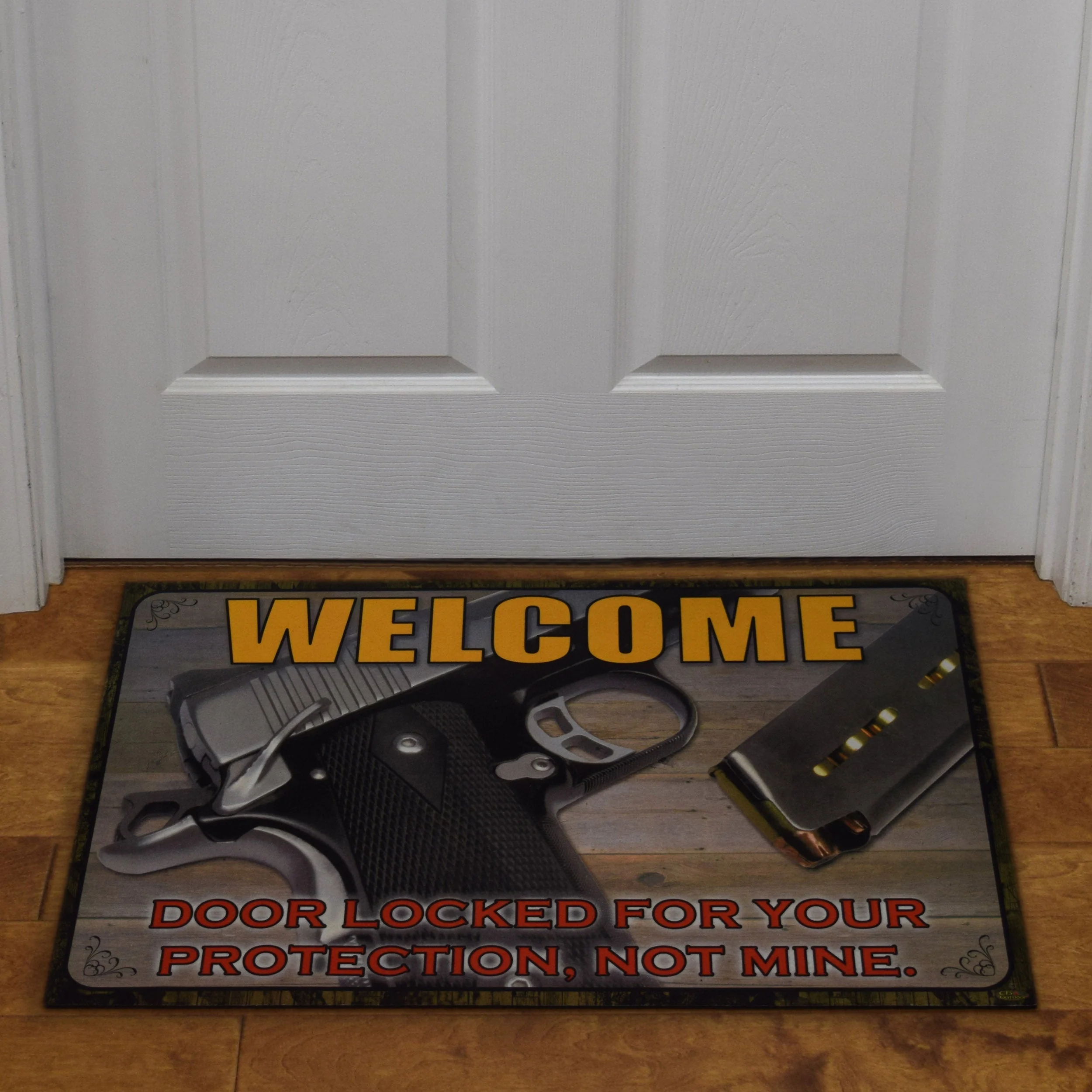 Door Mat Rubber 26in x 17in-Door Locked - Image 2