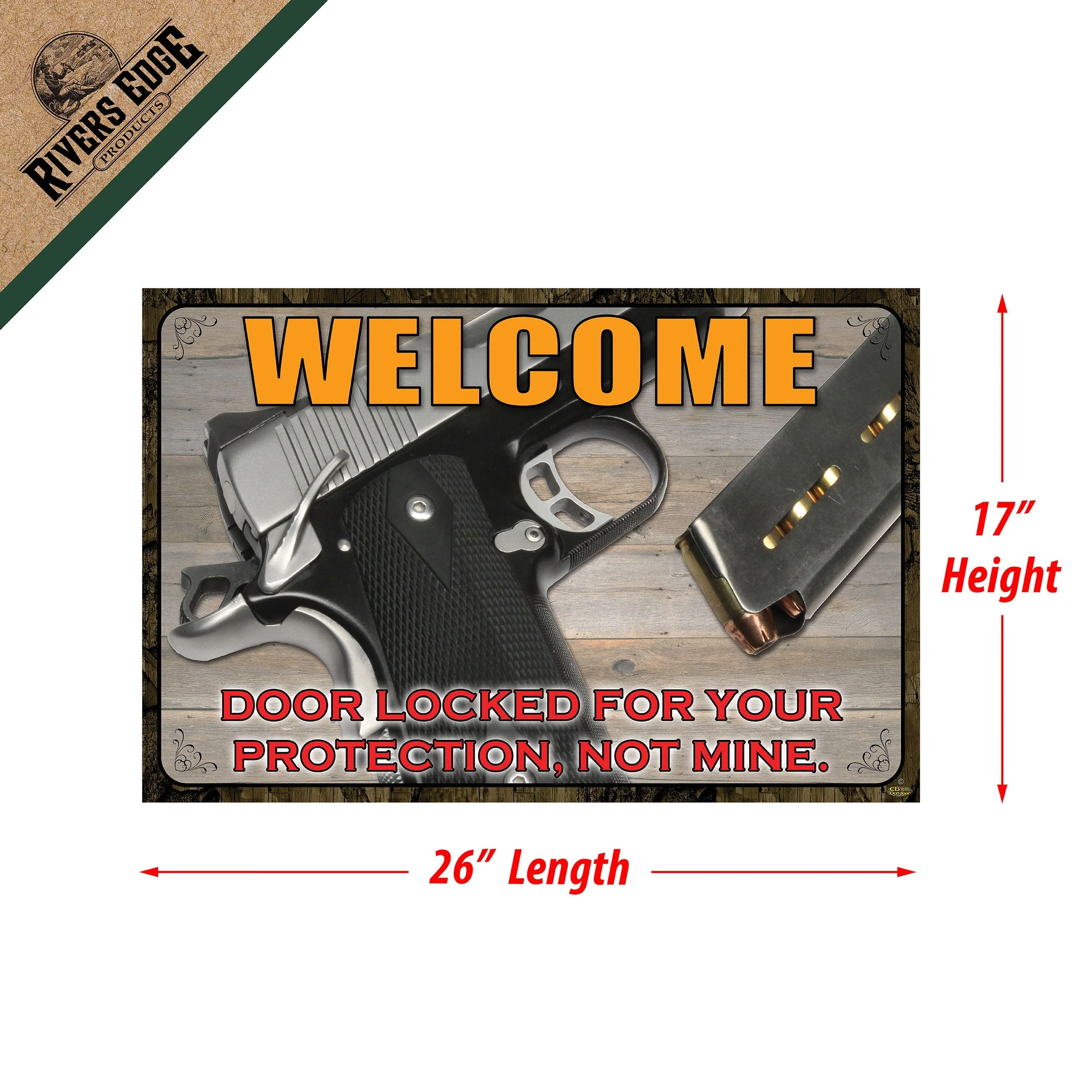 Door Mat Rubber 26in x 17in-Door Locked - Image 3