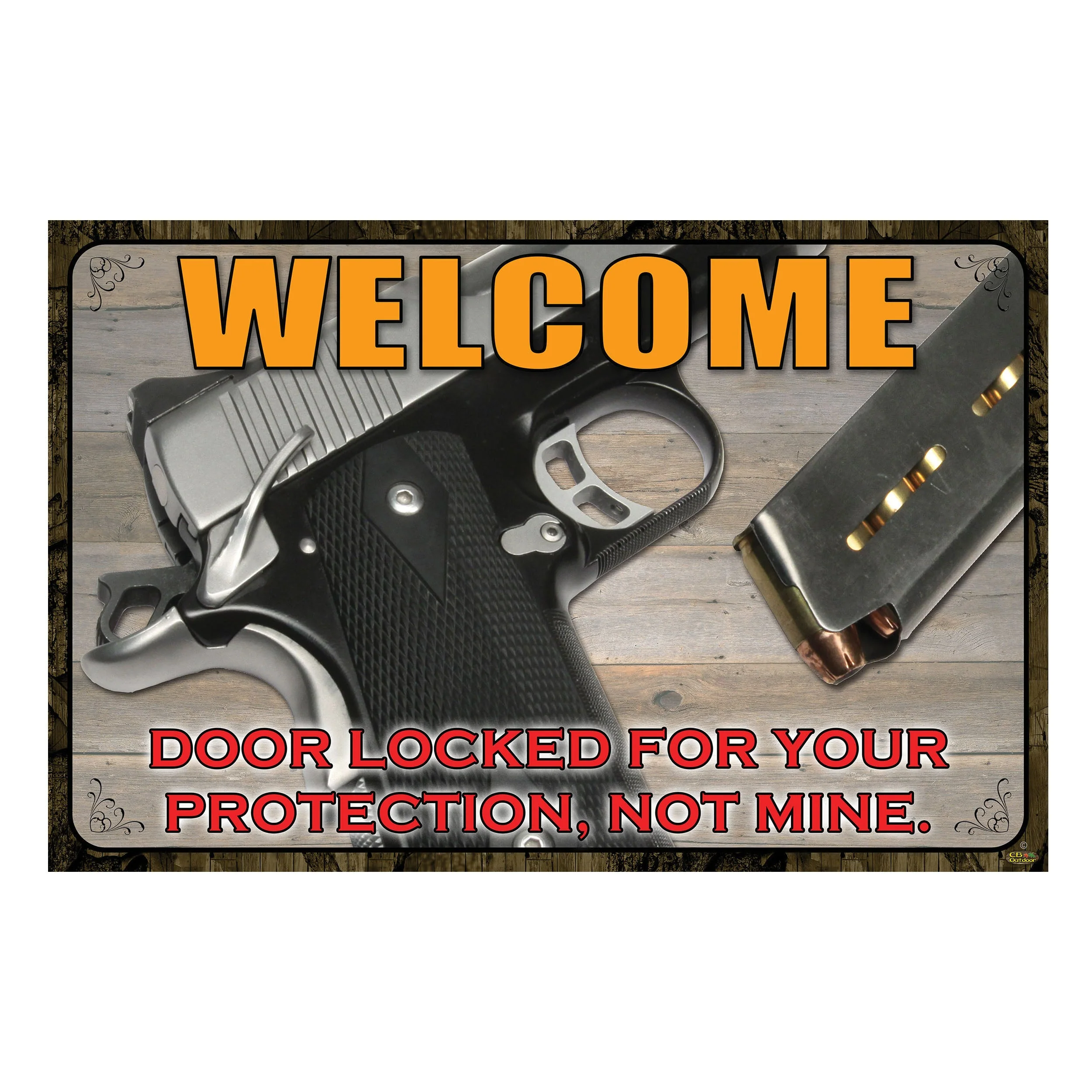 Door Mat Rubber 26in x 17in-Door Locked