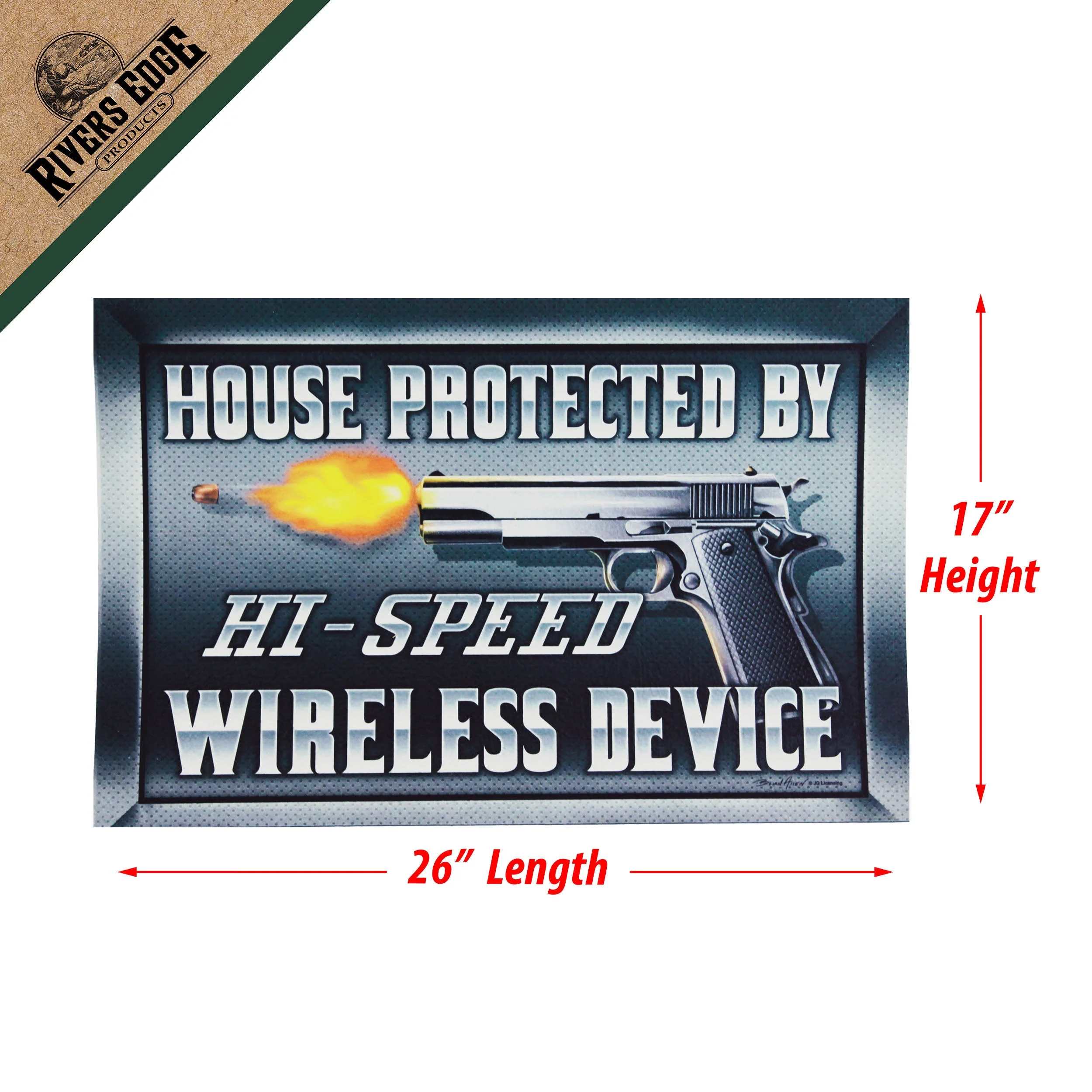 Door Mat Rubber 26in x 17in-Hi-Speed Wireless - Image 3
