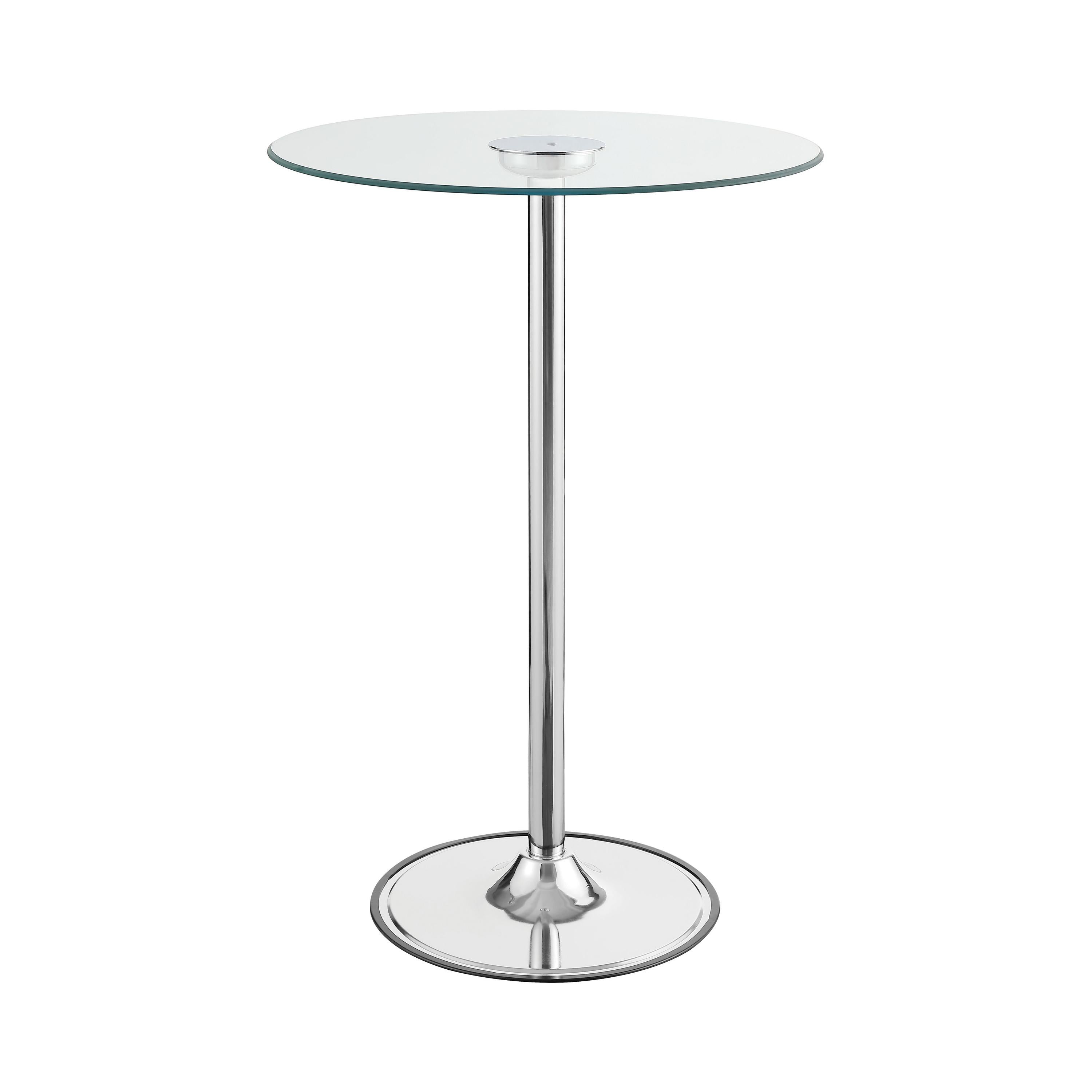 Coaster Furniture Thea 122400 Round 28-inch Glass Top LED Bistro Bar Table - Chrome - Image 1