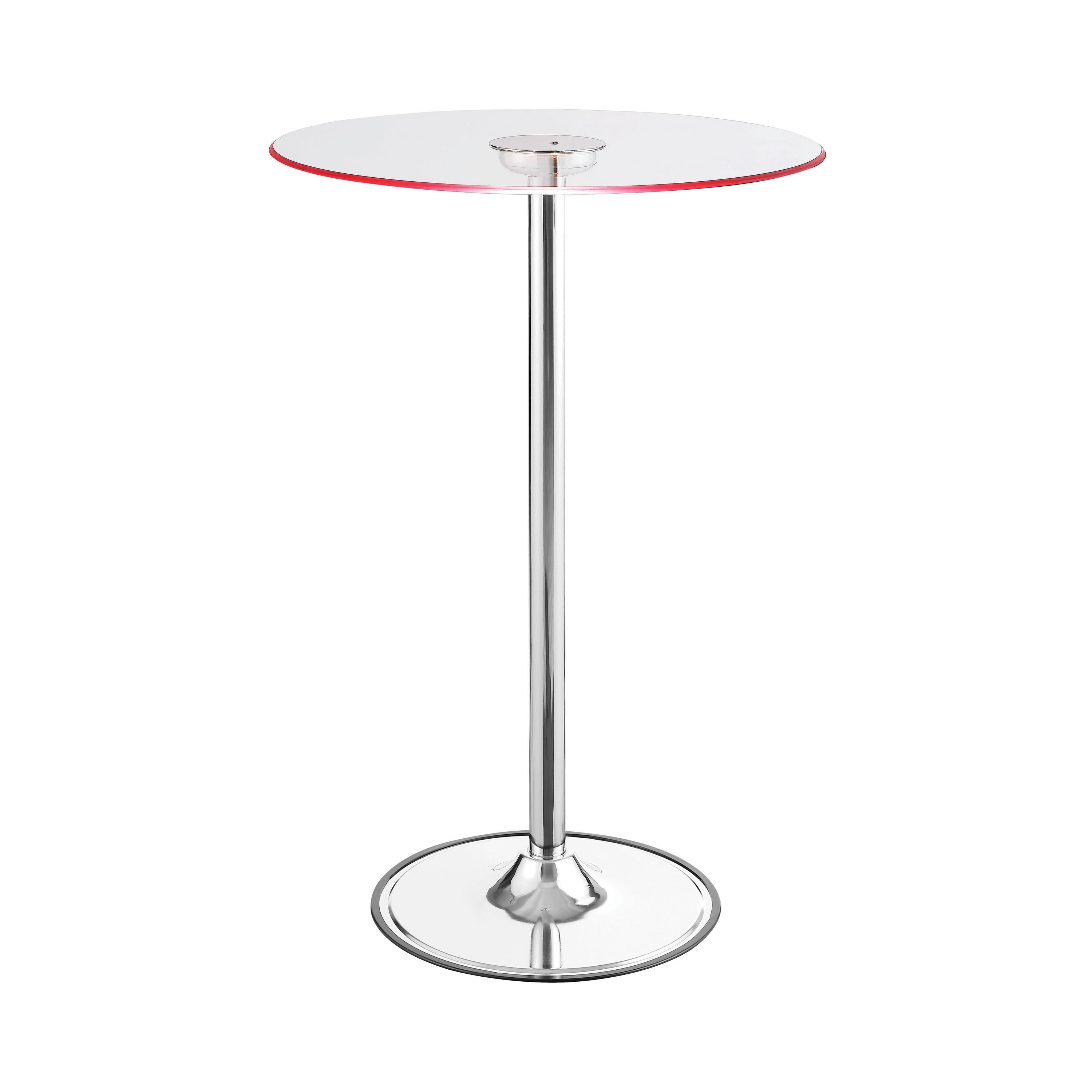 Coaster Furniture Thea 122400 Round 28-inch Glass Top LED Bistro Bar Table - Chrome - Image 2