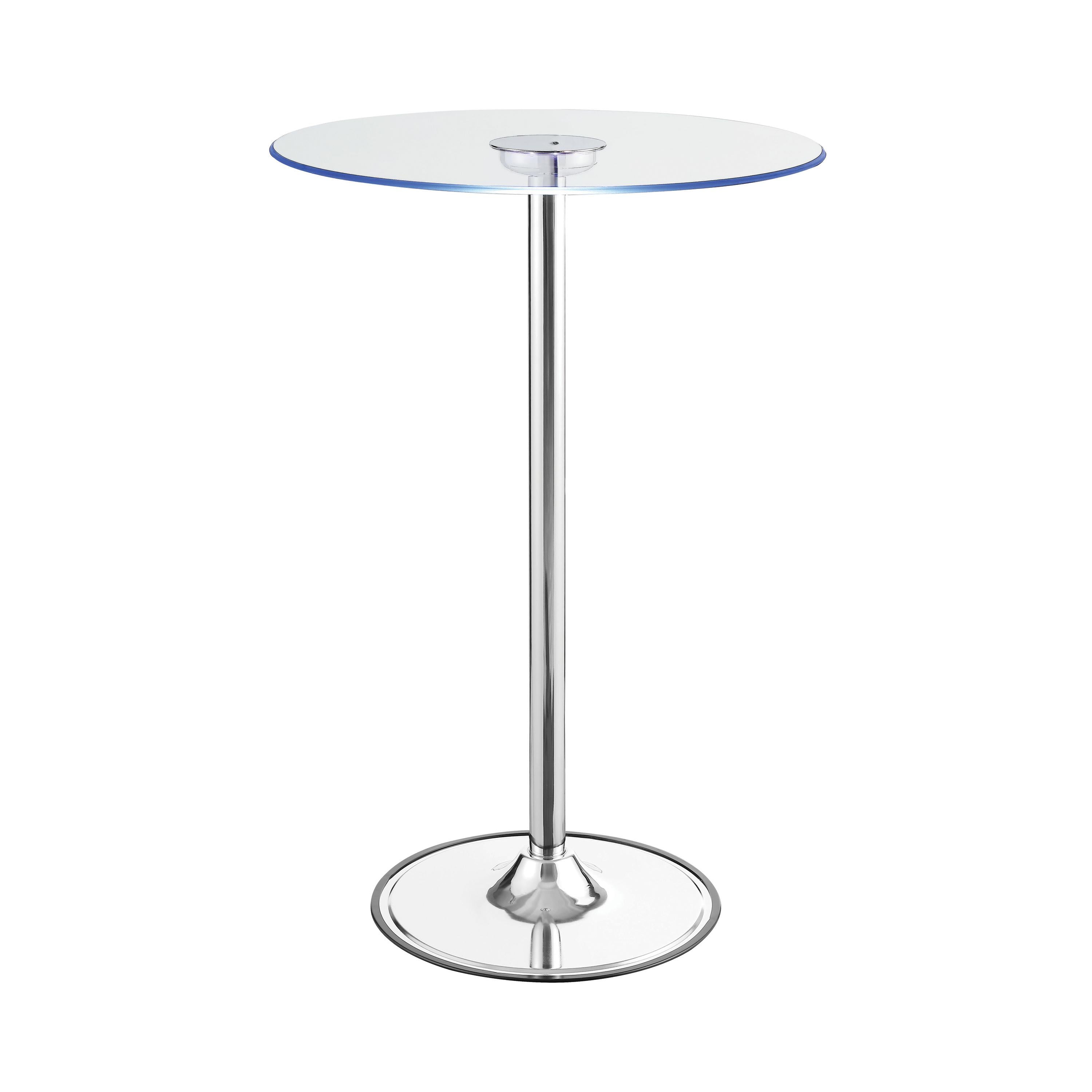 Coaster Furniture Thea 122400 Round 28-inch Glass Top LED Bistro Bar Table - Chrome - Image 3