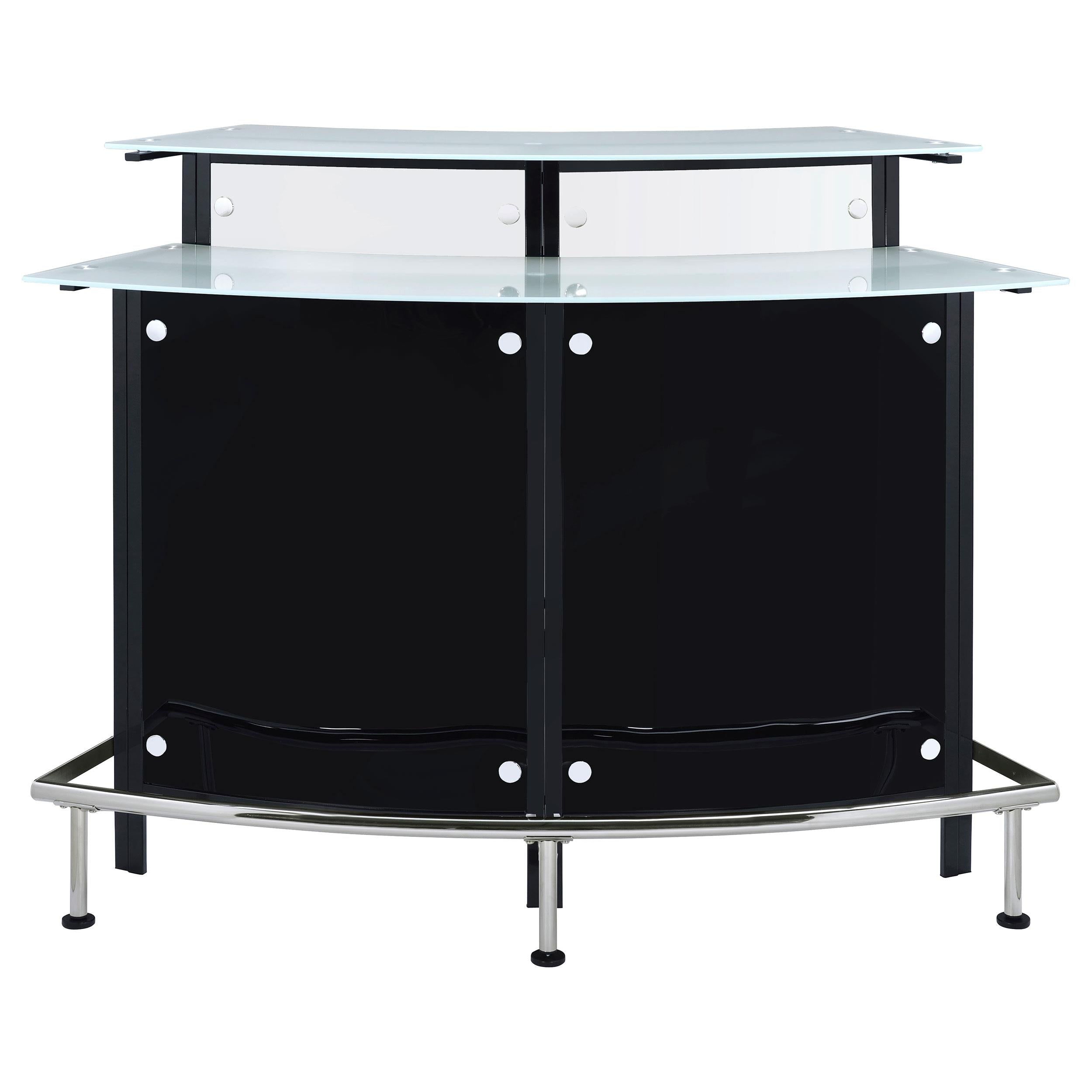Coaster Furniture Keystone 100139 Curved Glass Top Home Bar Wine Cabinet - Black - Image 2