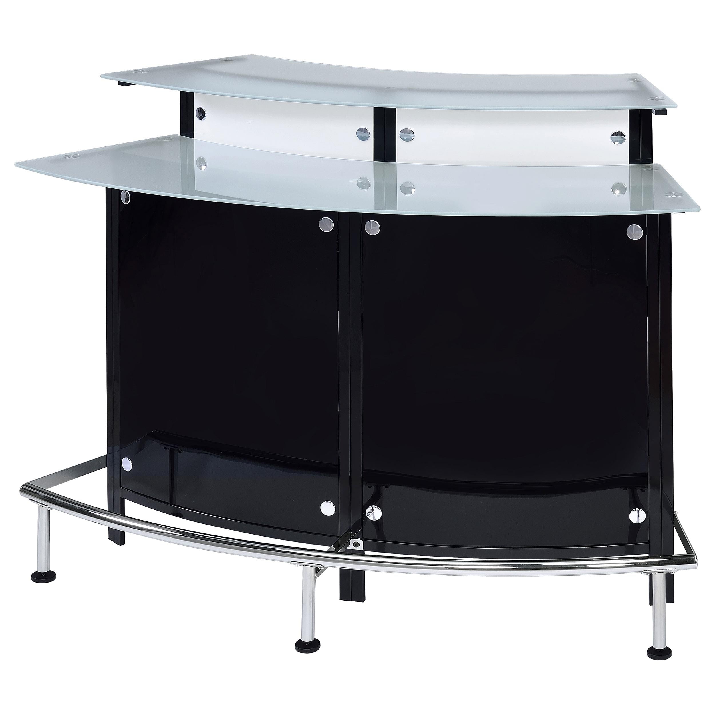Coaster Furniture Keystone 100139 Curved Glass Top Home Bar Wine Cabinet - Black - Image 3