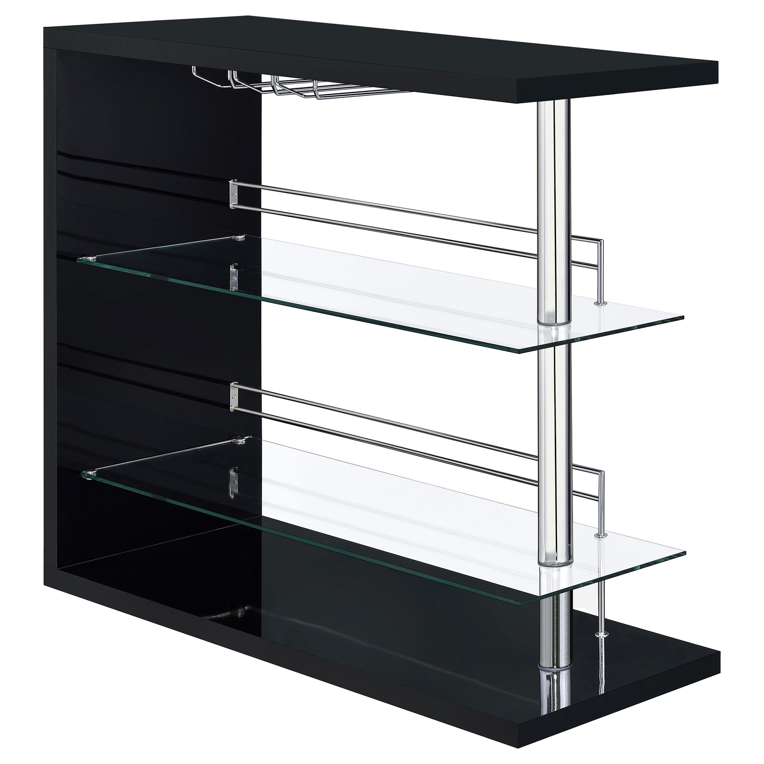 Coaster Furniture Prescott 100165 Rectangular Home Wine Table – Black High Gloss