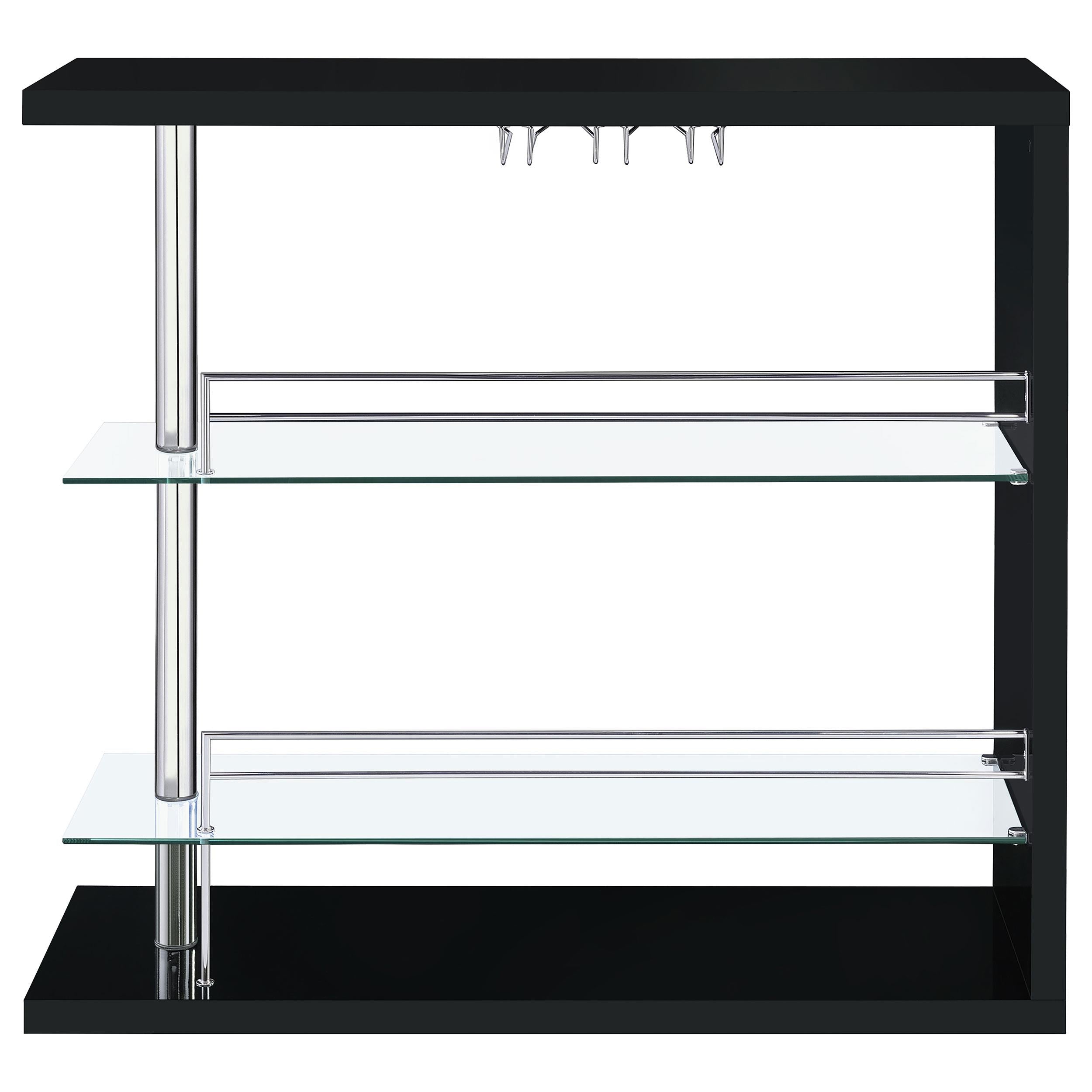 Coaster Furniture Prescott 100165 Rectangular Home Wine Table - Black High Gloss - Image 3