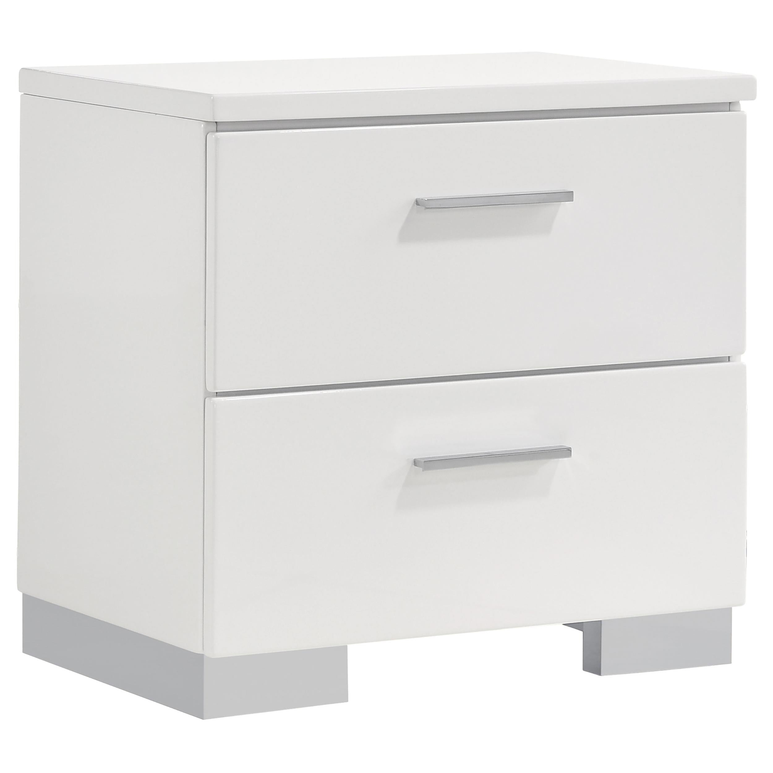 Coaster Furniture Felicity 203502 2-Drawer Nightstand – White High Gloss