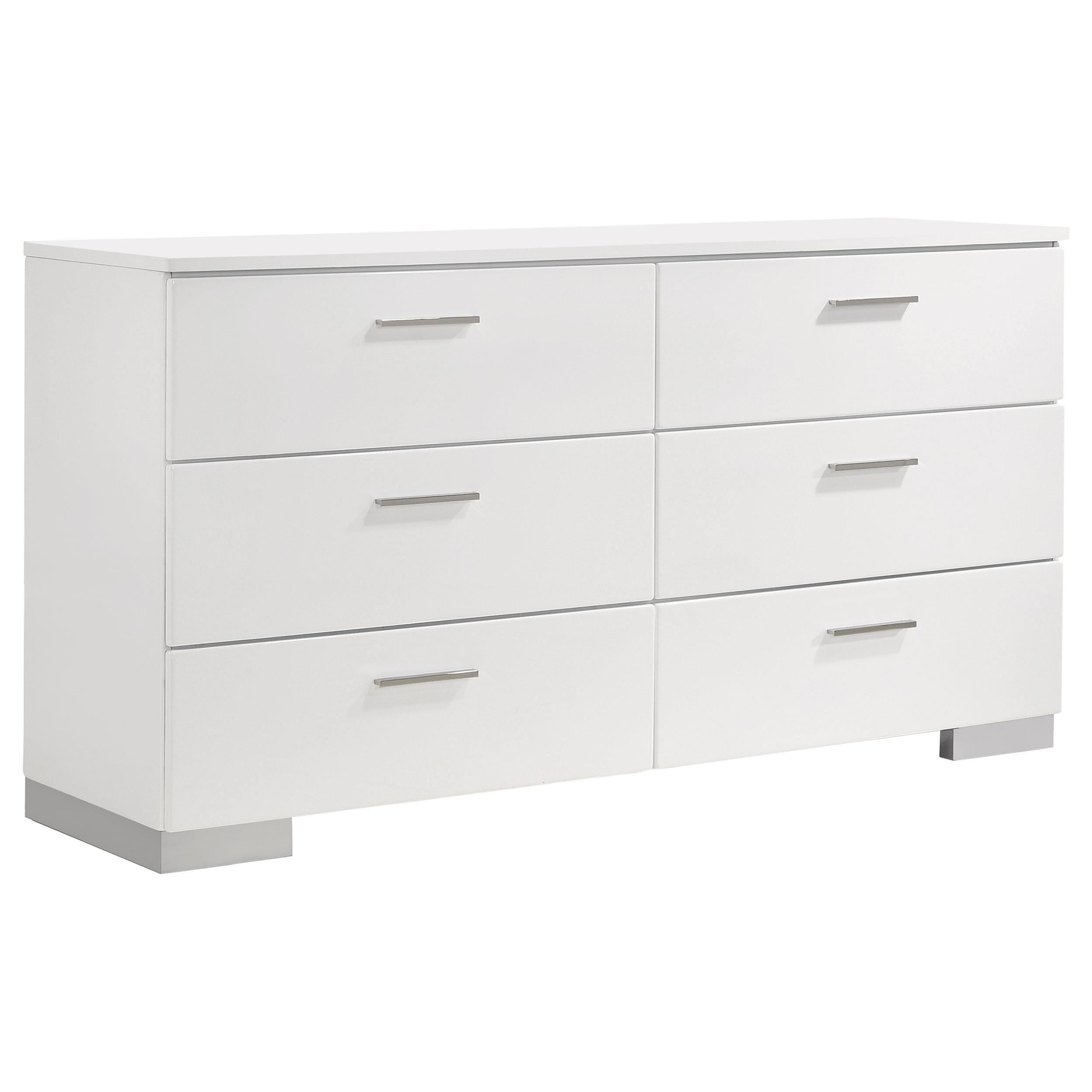 Coaster Furniture Felicity 203503 6-Drawer Dresser - White High Gloss - Image 1