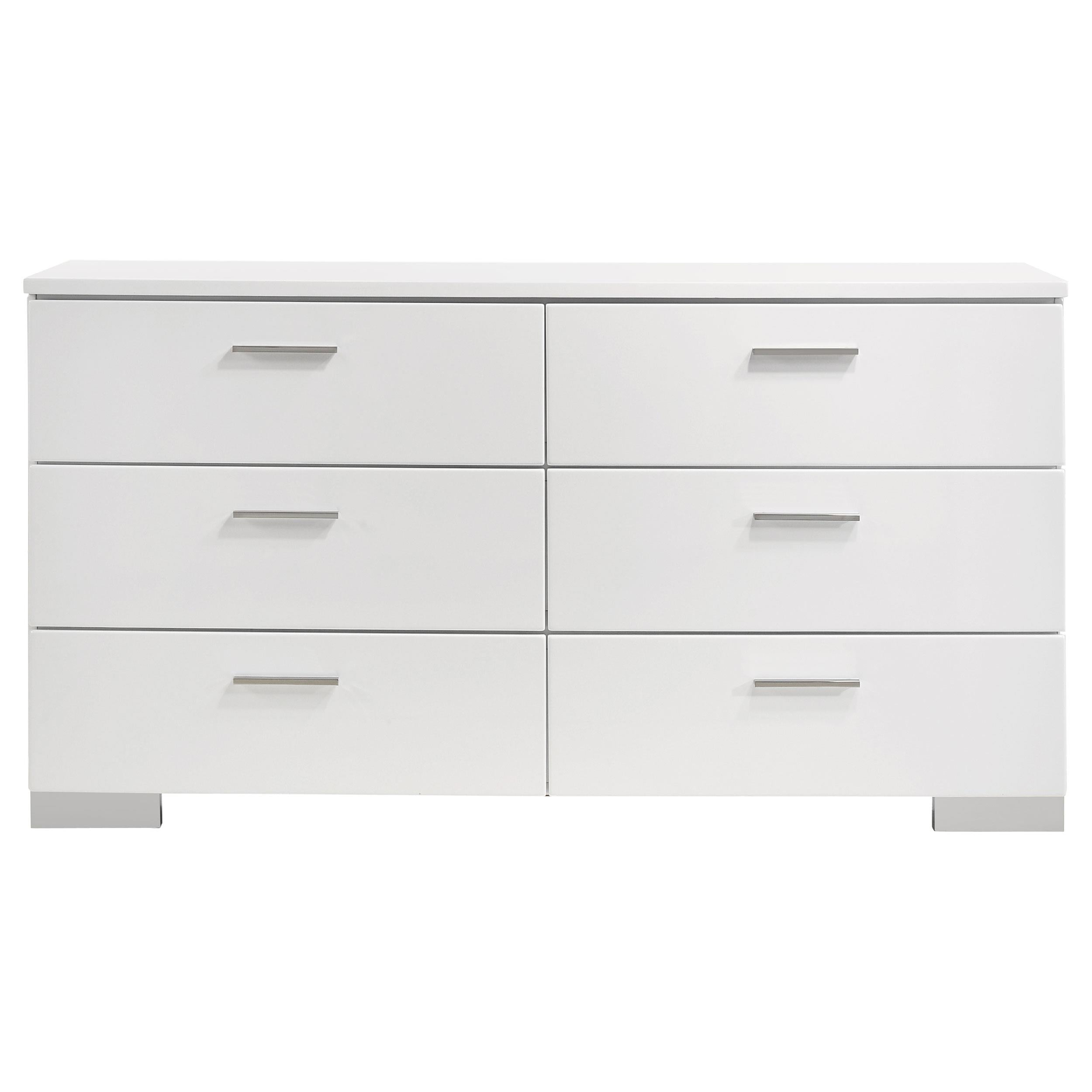Coaster Furniture Felicity 203503 6-Drawer Dresser - White High Gloss - Image 2