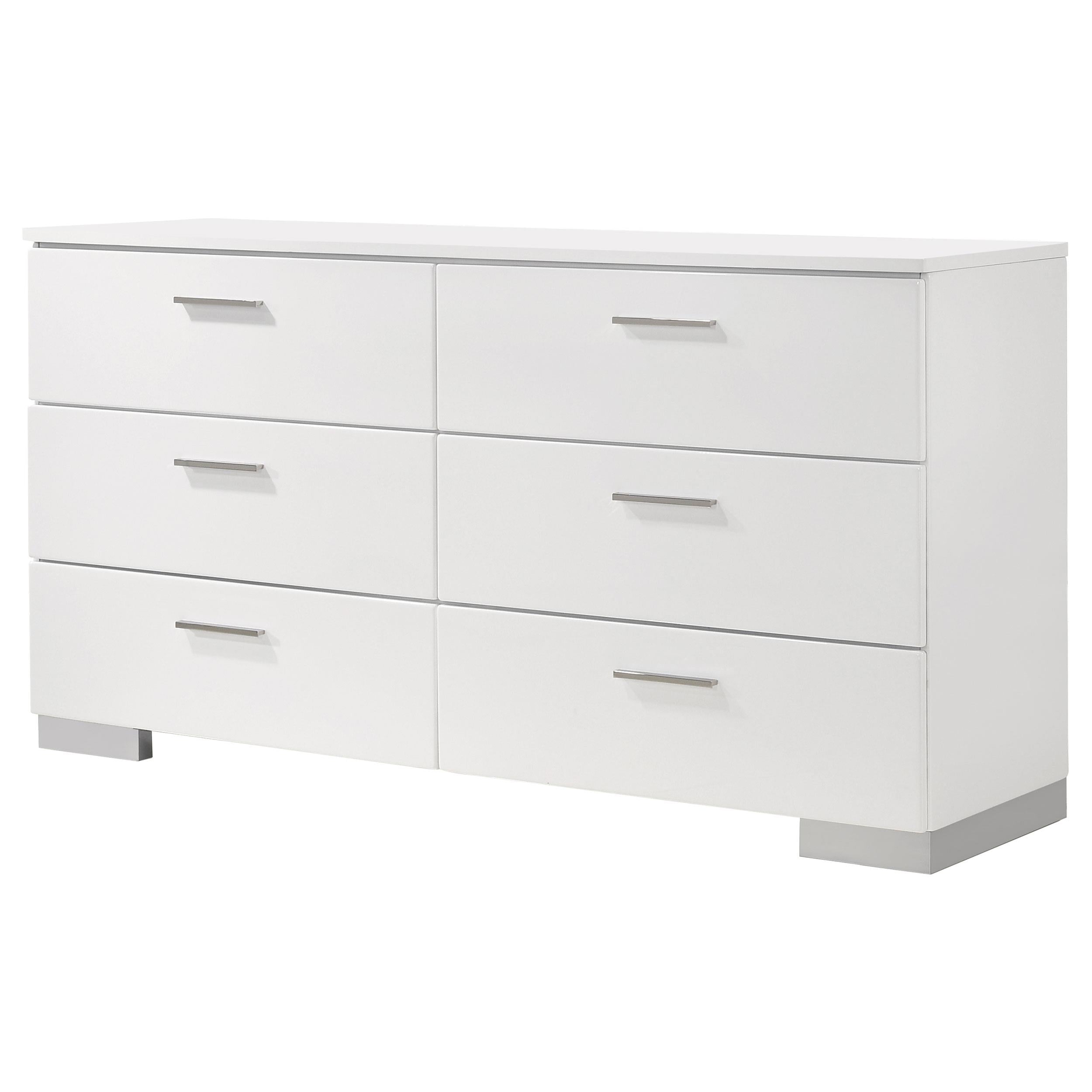Coaster Furniture Felicity 203503 6-Drawer Dresser - White High Gloss - Image 3