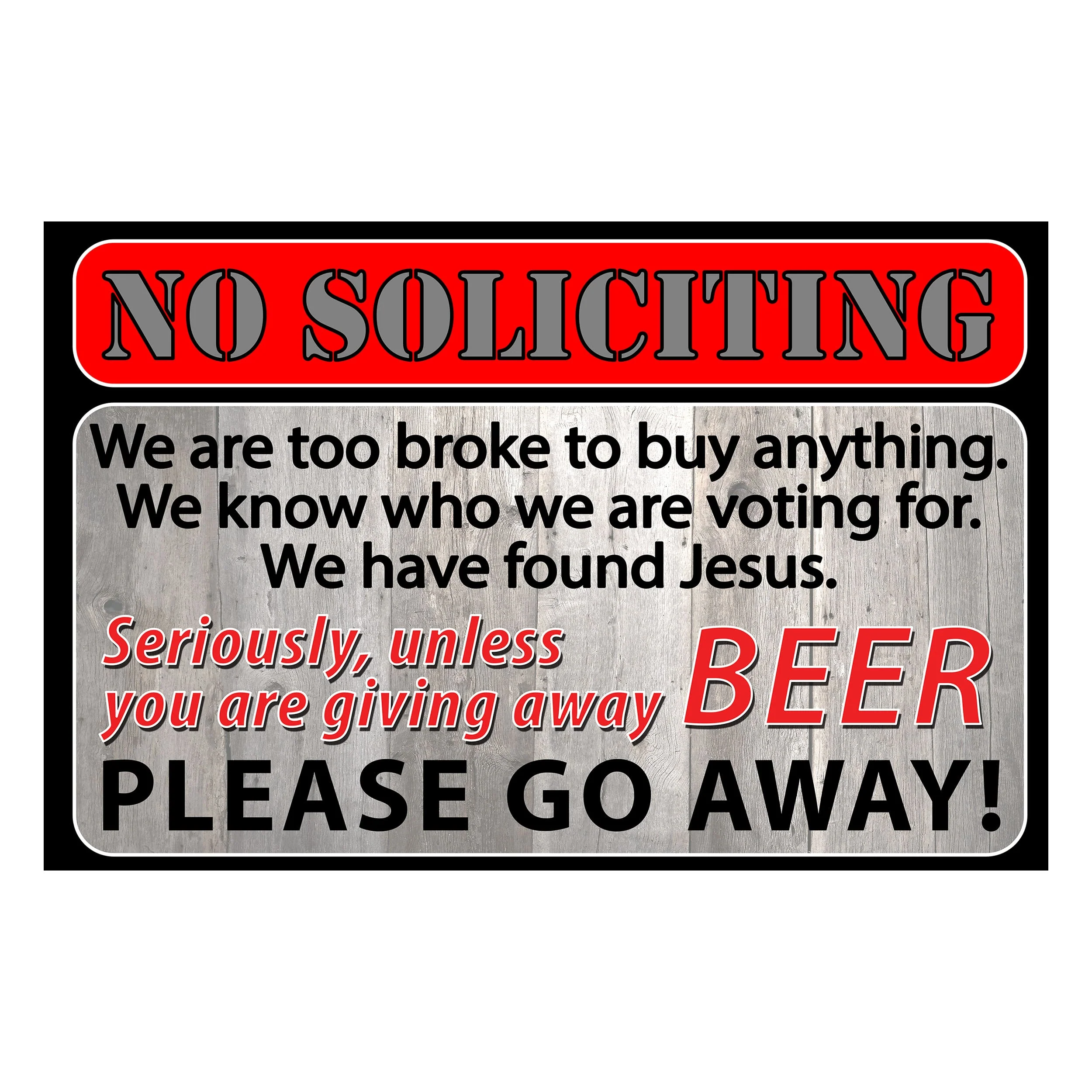 Door Mat Rubber 26in x 17in-No Soliciting