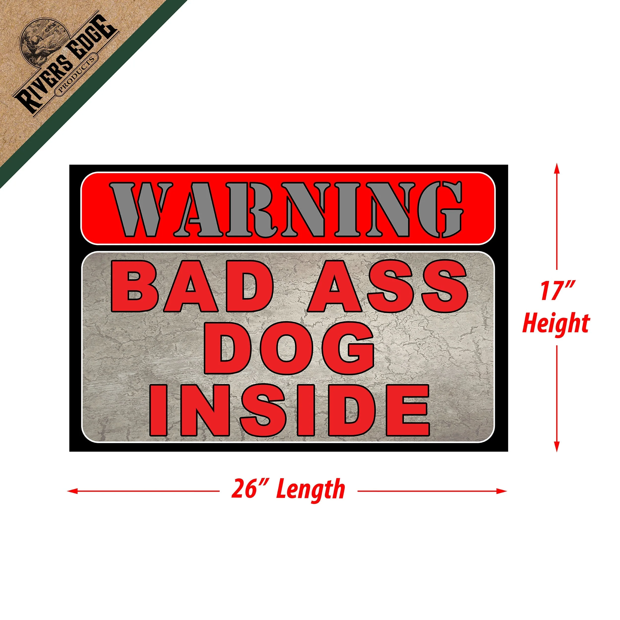 Door Mat Rubber 26in x 17in-Bad Ass Dog - Image 3