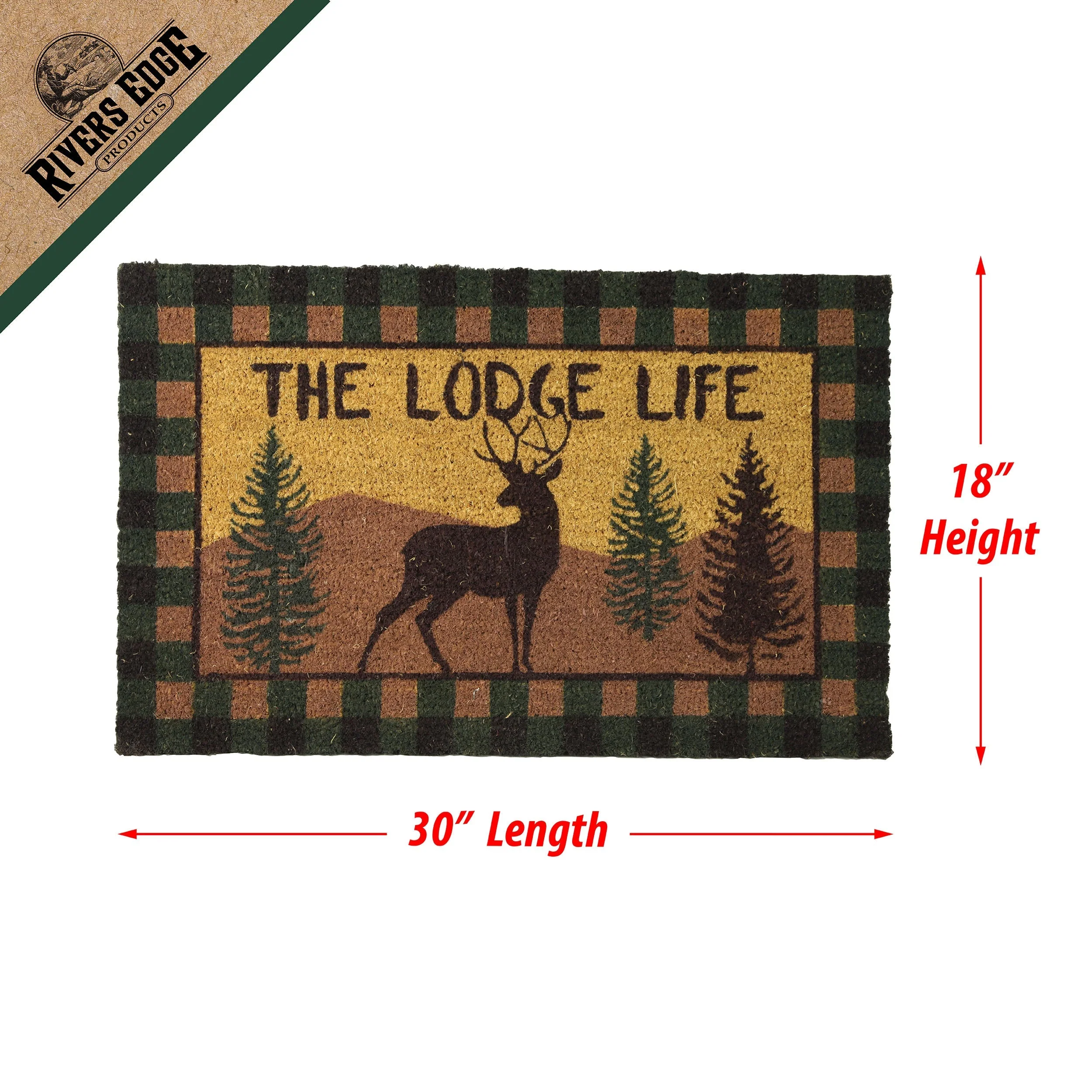 Coir Mat 30in x 18in-Lodge Life Deer - Image 3