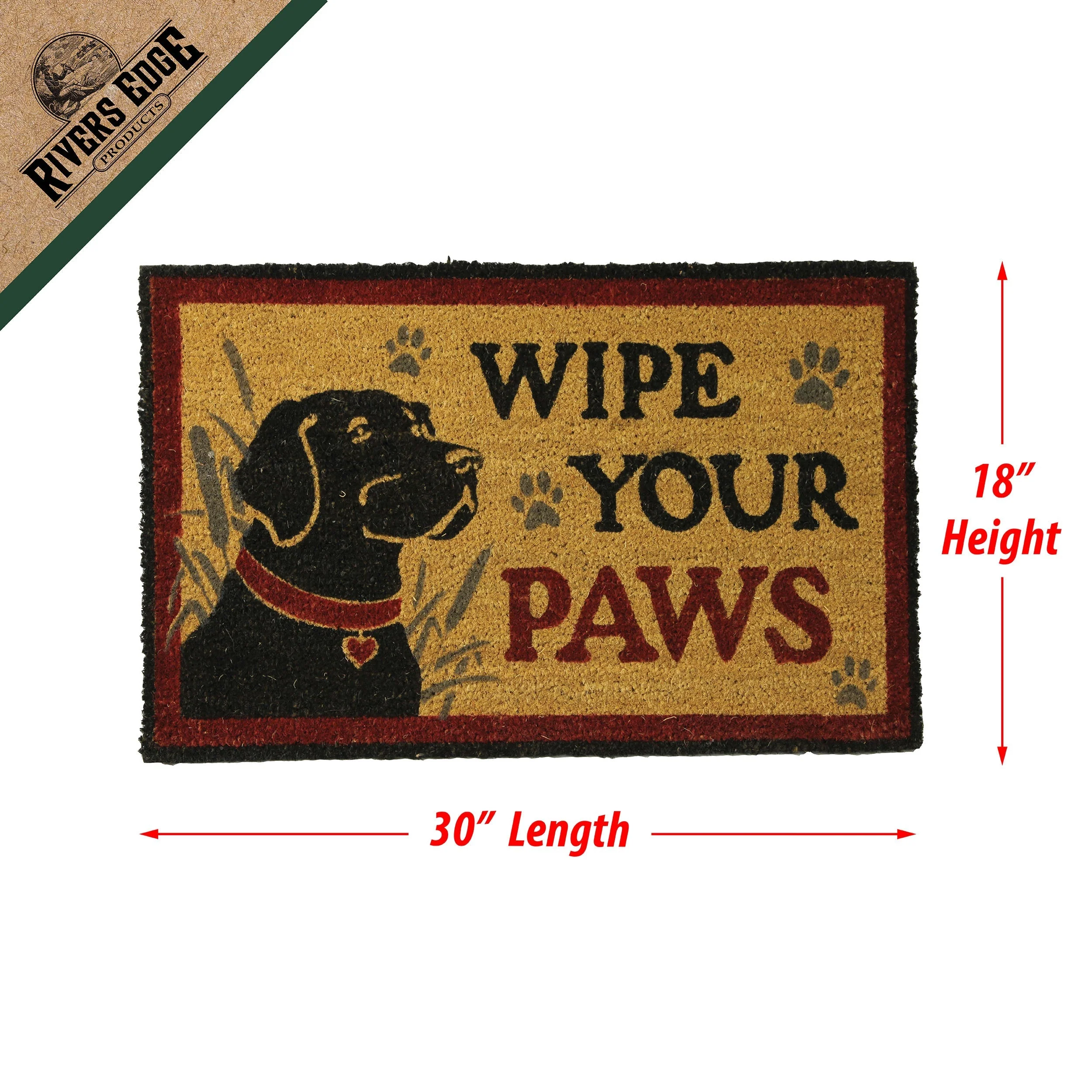 Coir Mat 30in x 18in-Wipe Paws Lab - Image 3