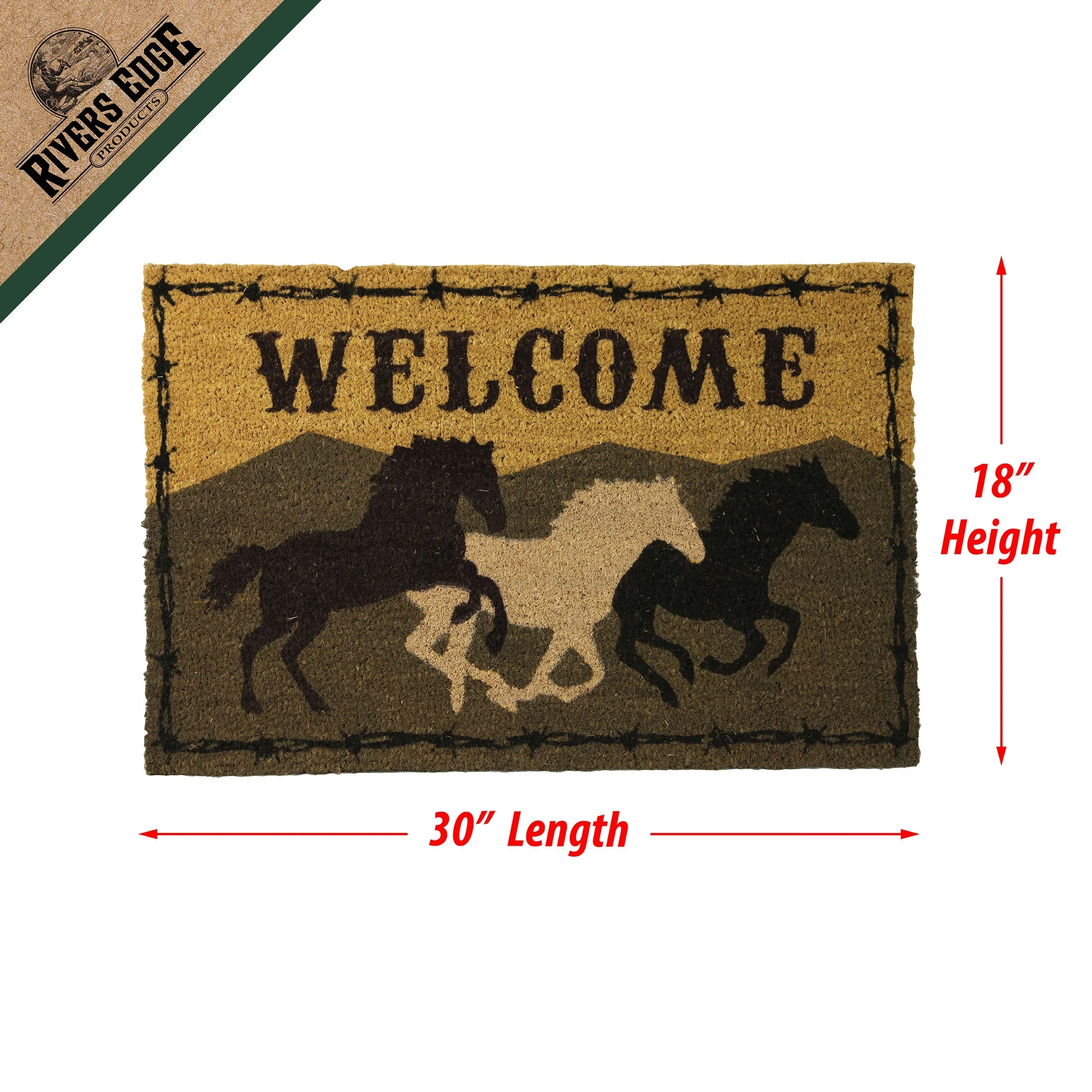 Coir Mat 30in x 18in-Welcome Horse - Image 3