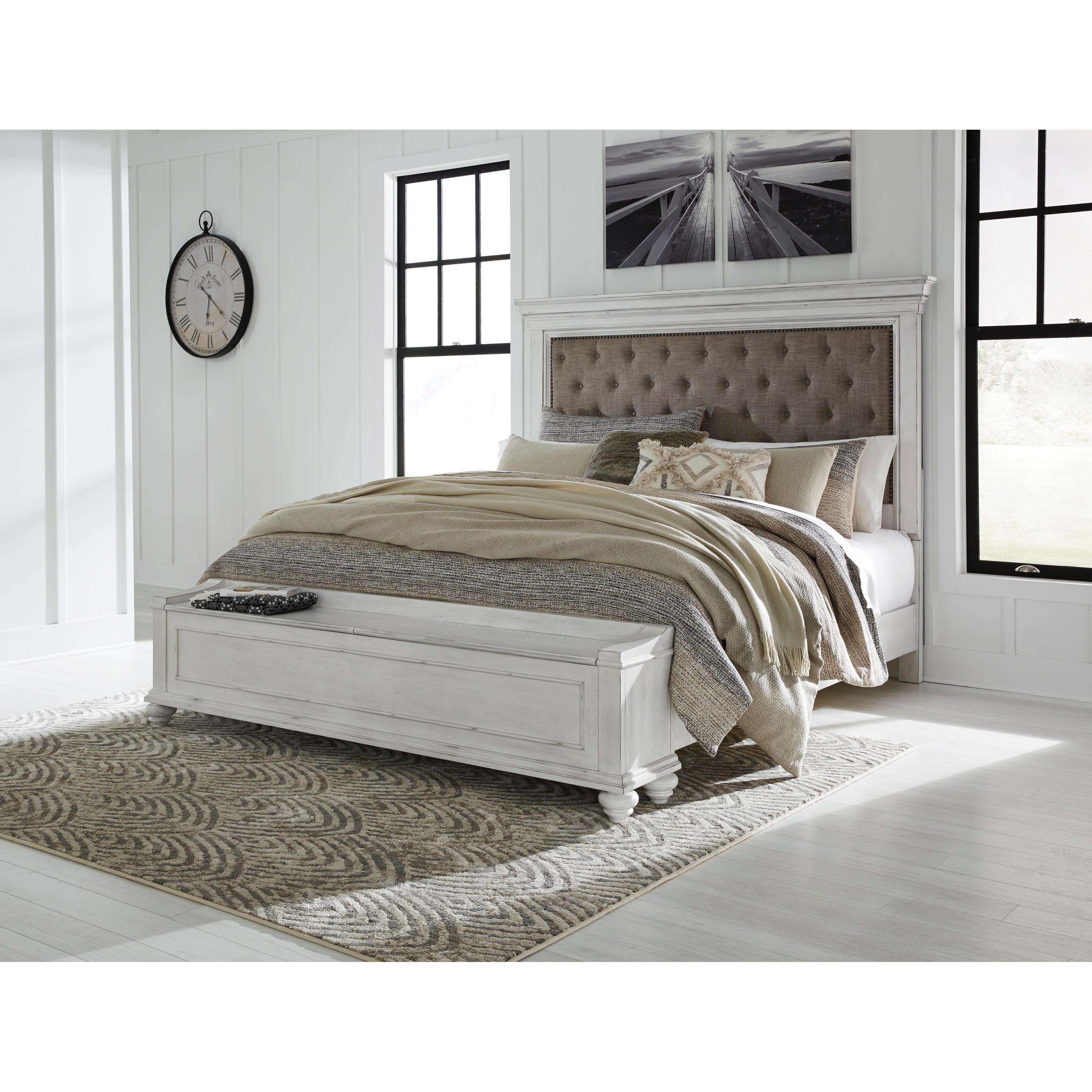 Benchcraft Kanwyn B777 8 pc Queen Upholstered Panel Storage Bedroom Set - Image 2
