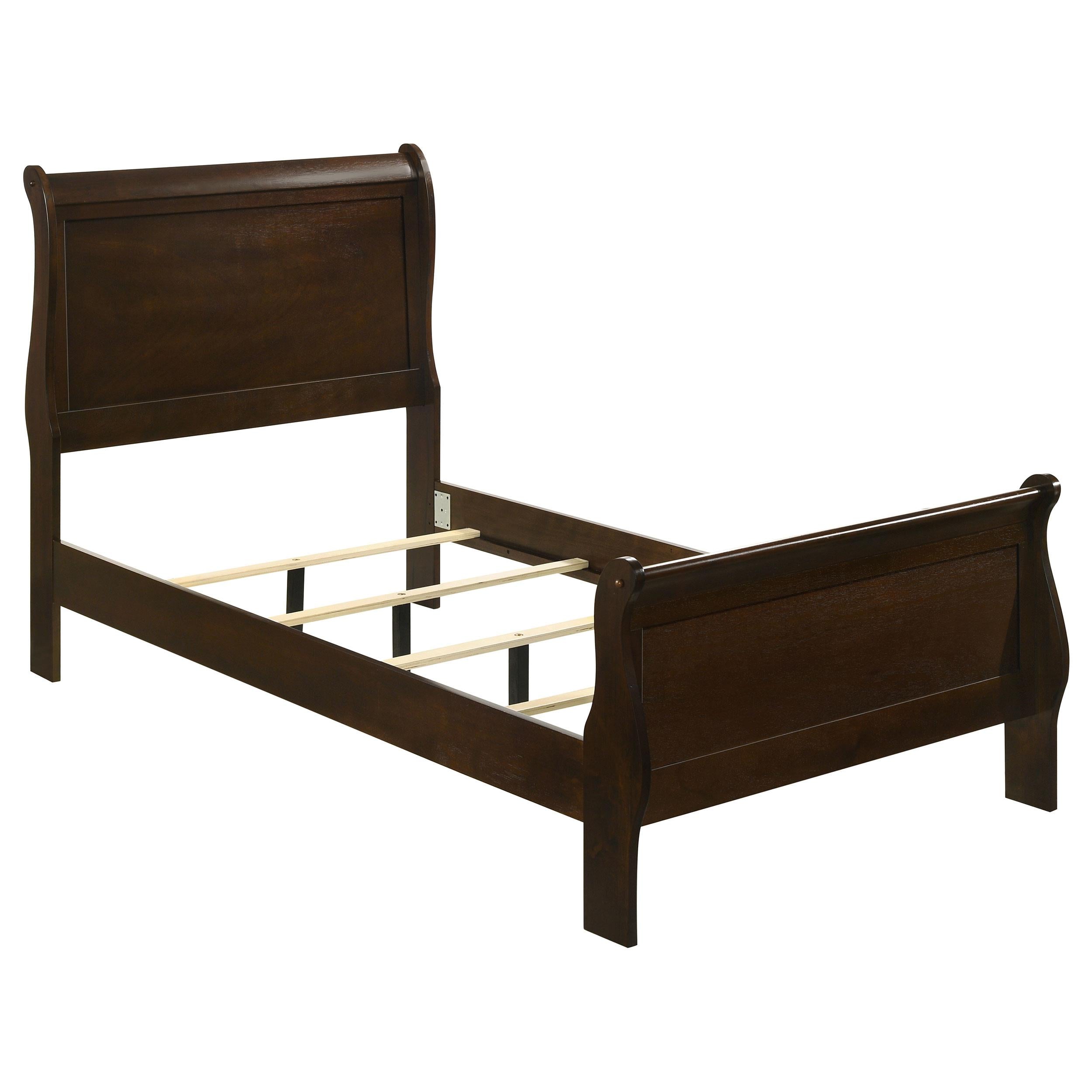 Coaster Furniture Louis Philippe 202411T Wood Twin Sleigh Bed - Cappuccino - Image 1