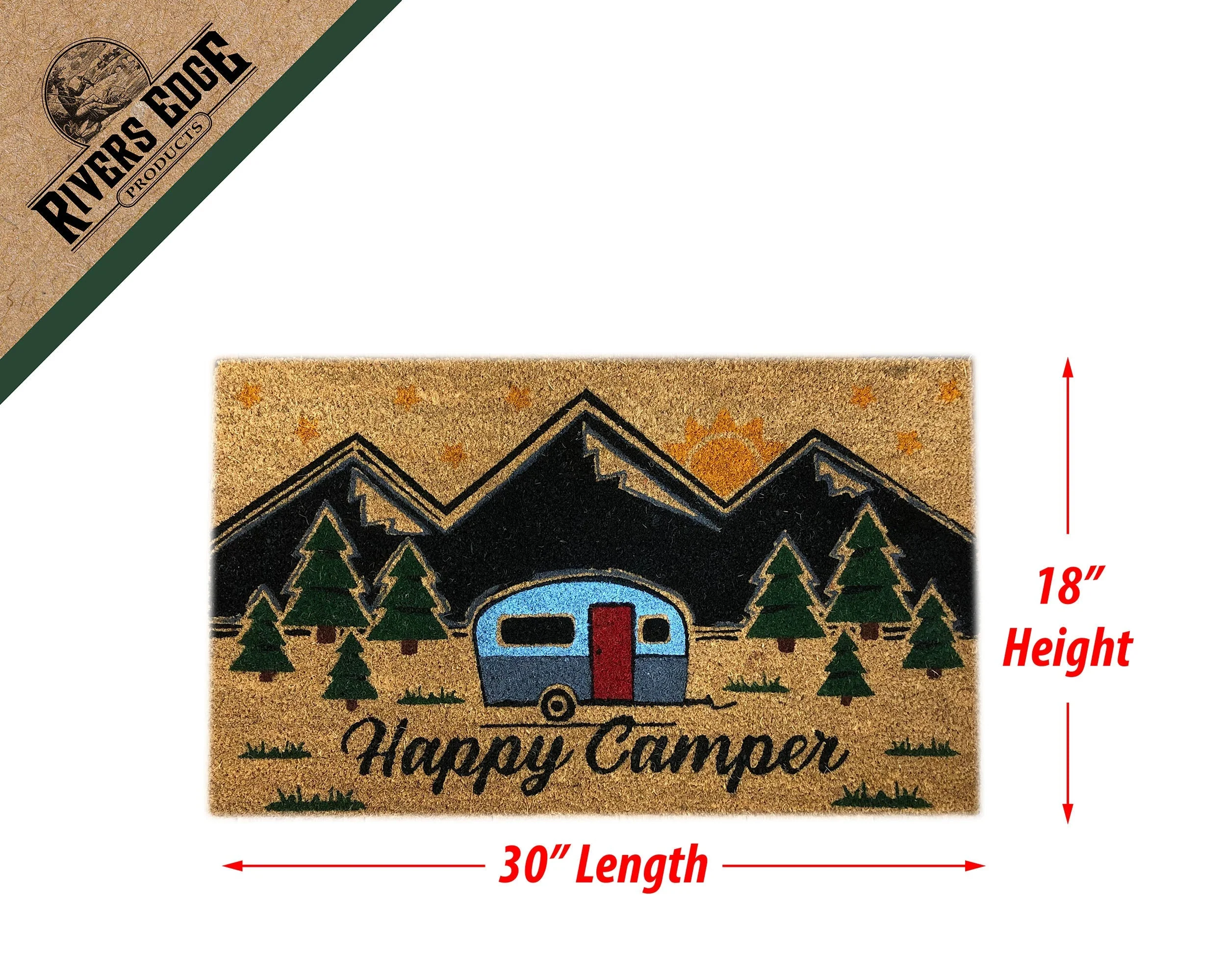Coir Mat 30in x 18in-Happy Camping - Image 2