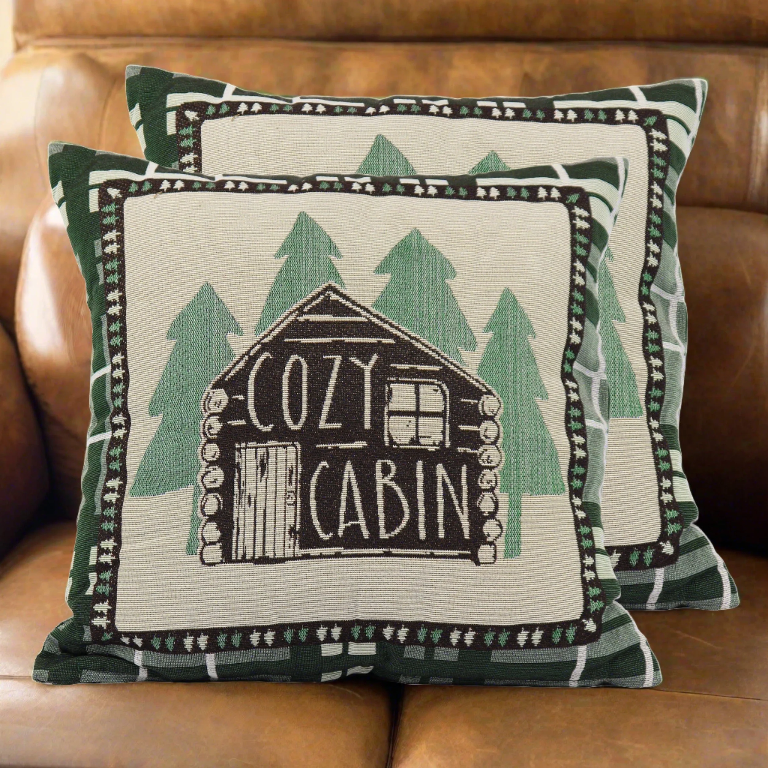 Tapestry Pillow 18in 2pk-Cabin - Image 1