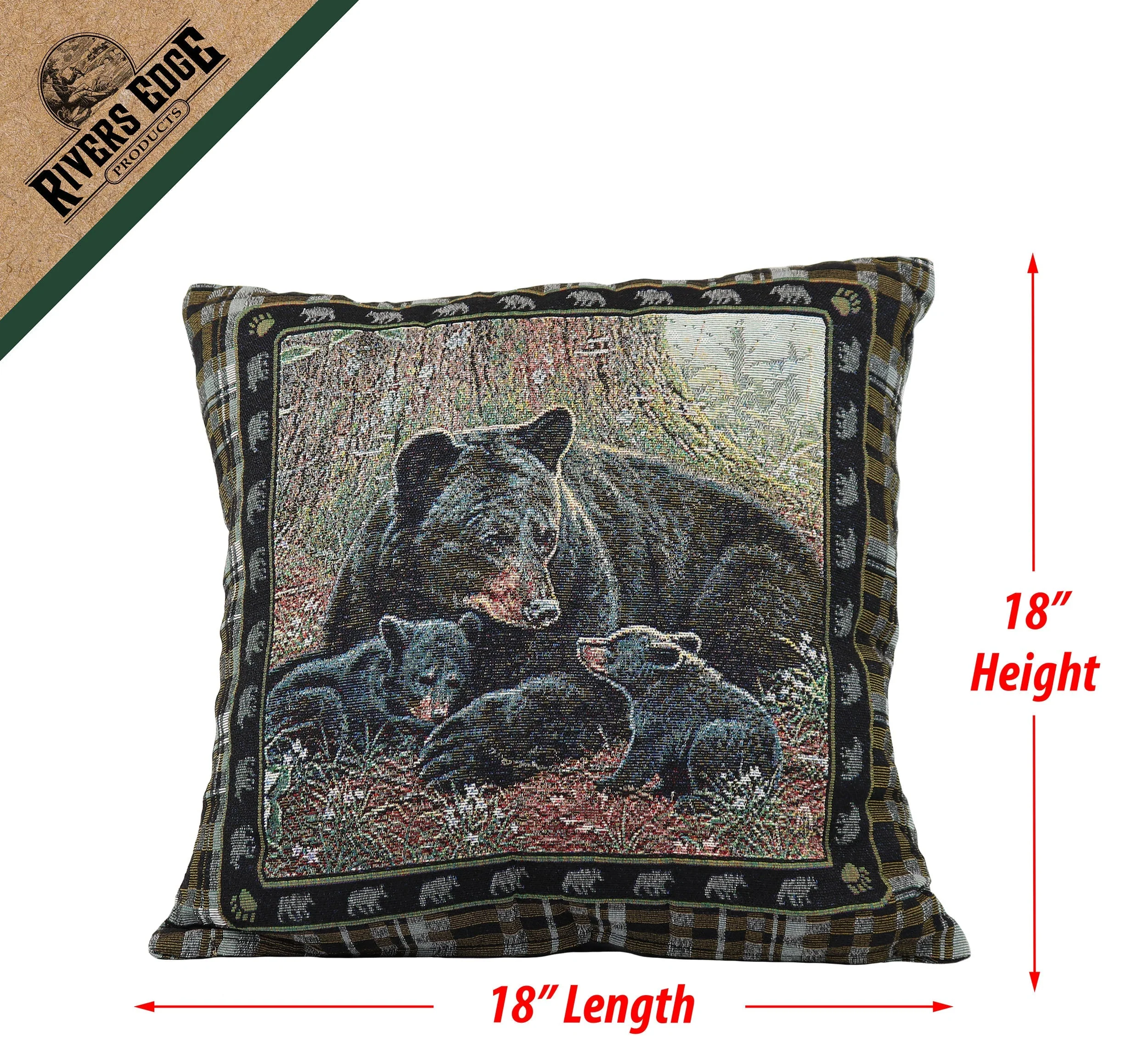 Tapestry Pillow 18in 2pk-Bear - Image 2