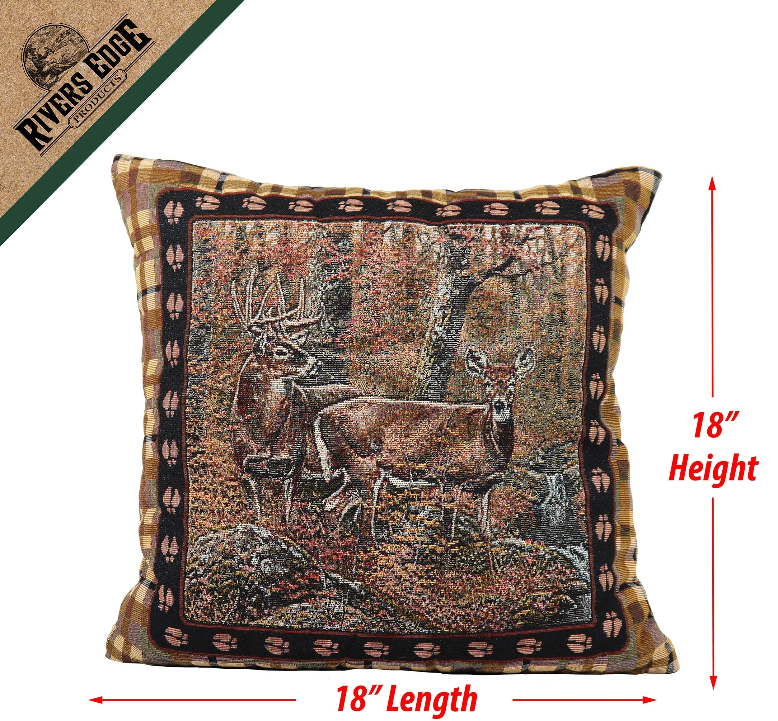 Tapestry Pillow 18in 2pk-Deer - Image 2