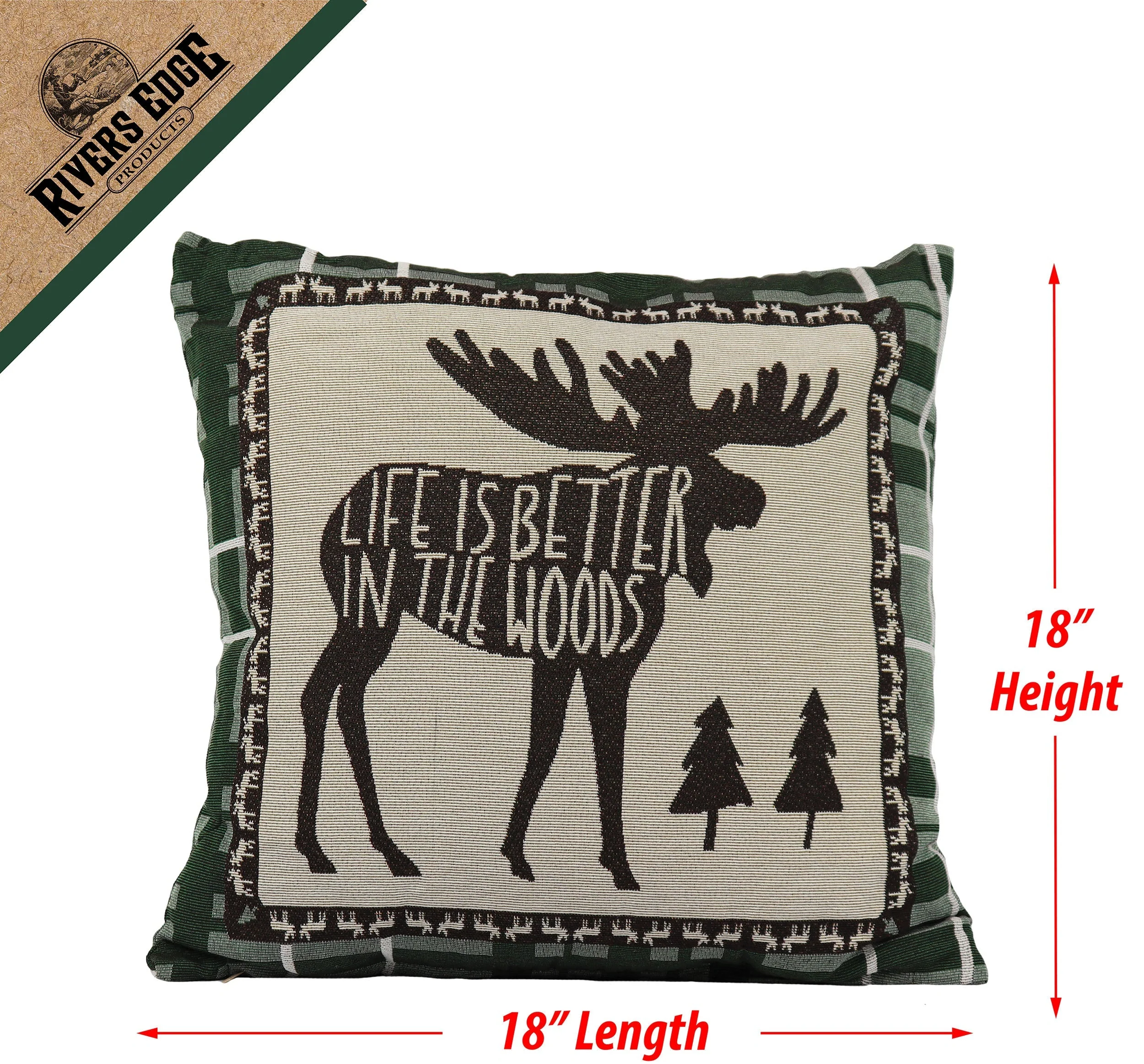 Tapestry Pillow 18in 2pk-Moose - Image 2