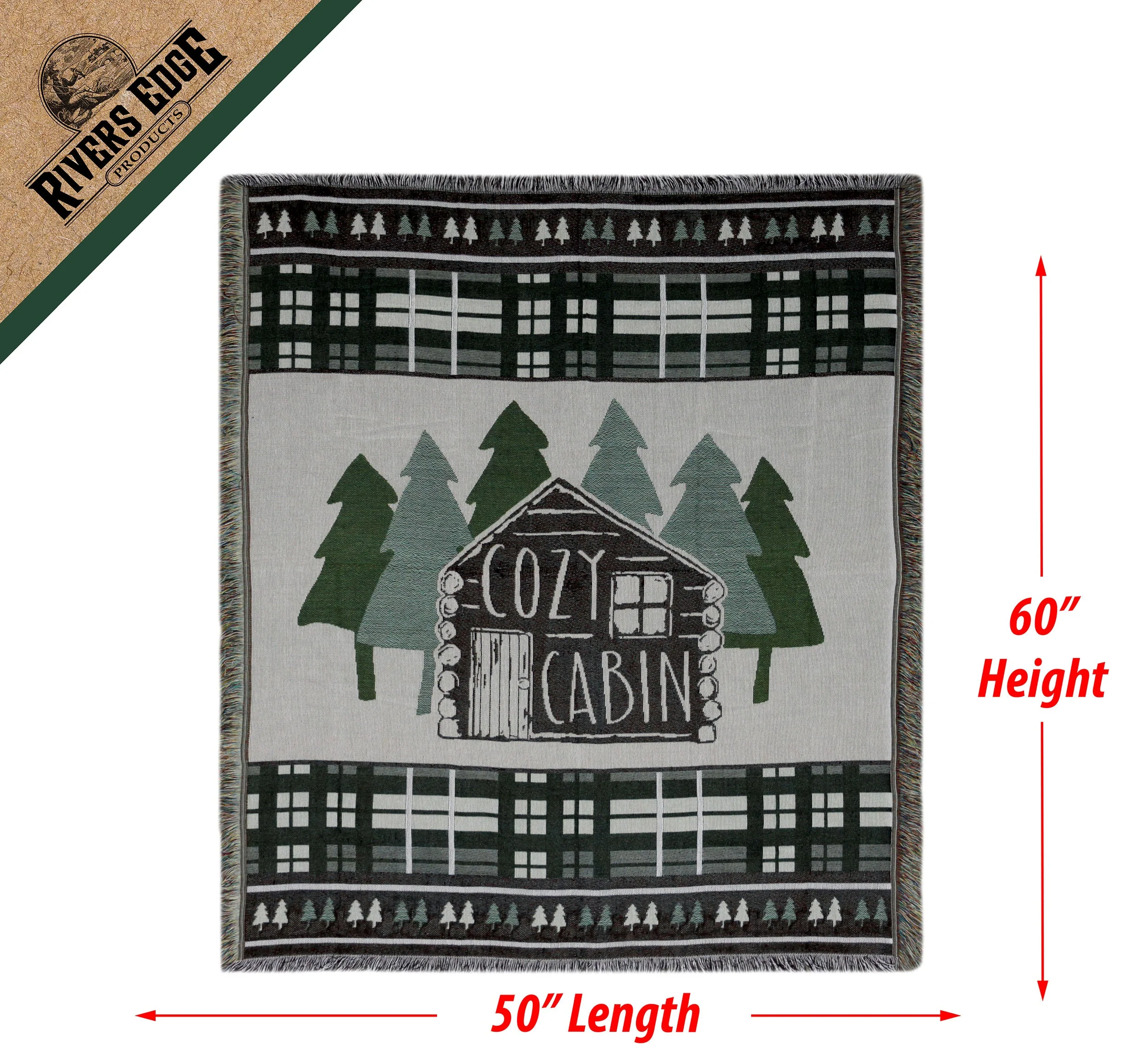 Tapestry Throw 50in x 60in-Cabin - Image 2