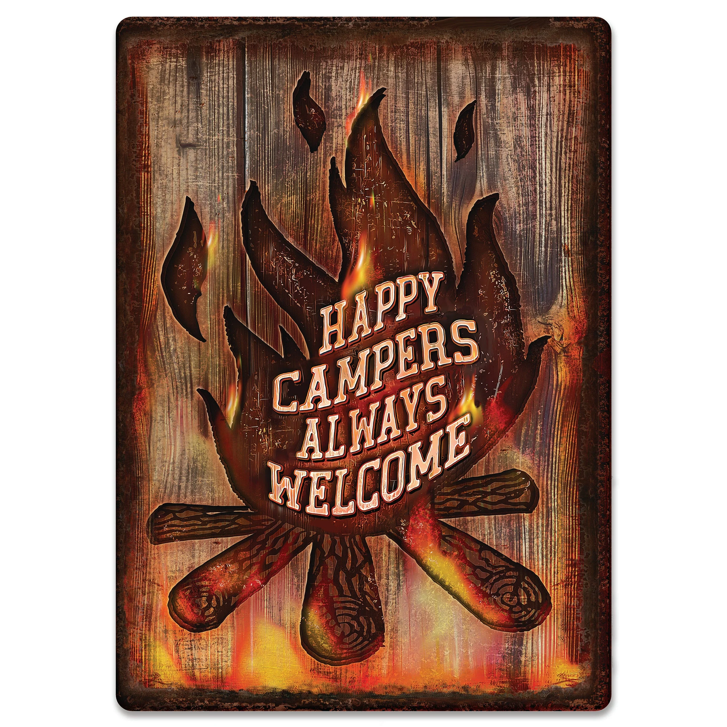 Tin Sign 12in x 17in-Campers Welcome - Image 1
