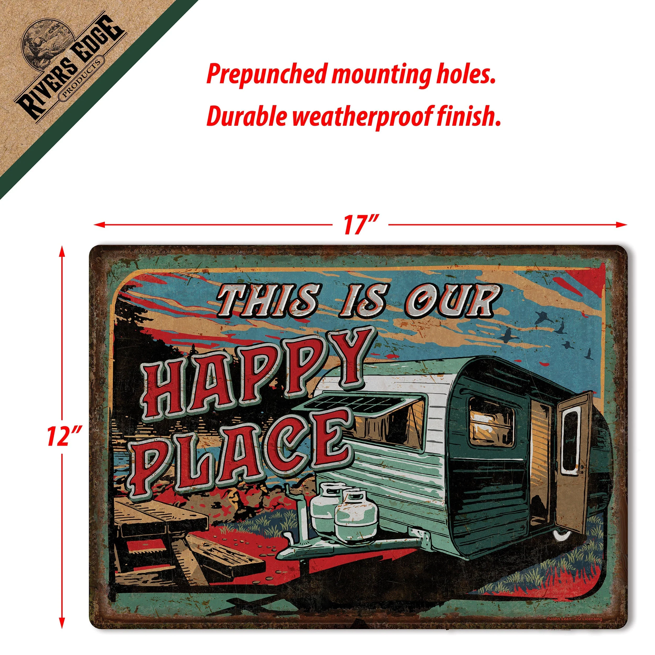 Tin Sign 12in x 17in-Happy Place - Image 3