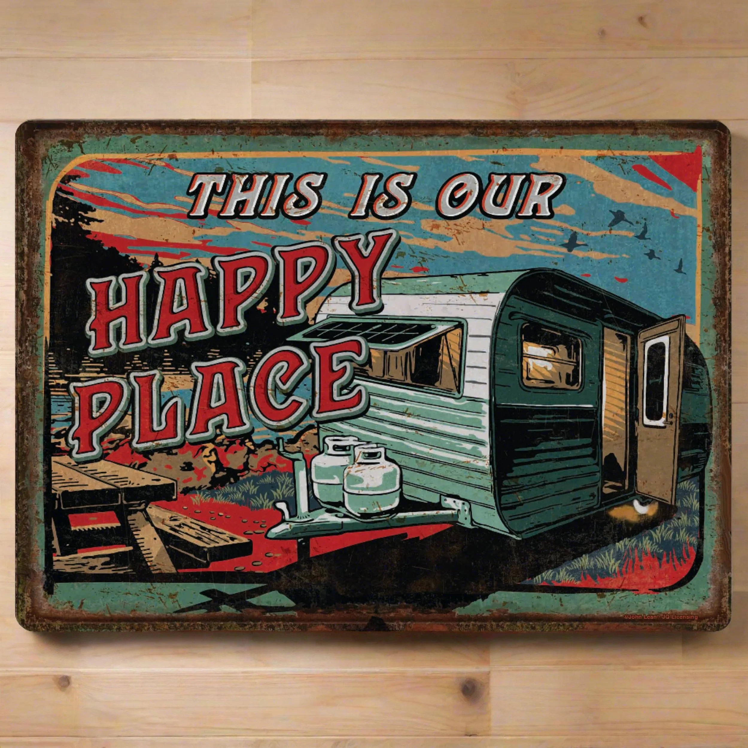Tin Sign 12in x 17in-Happy Place - Image 1