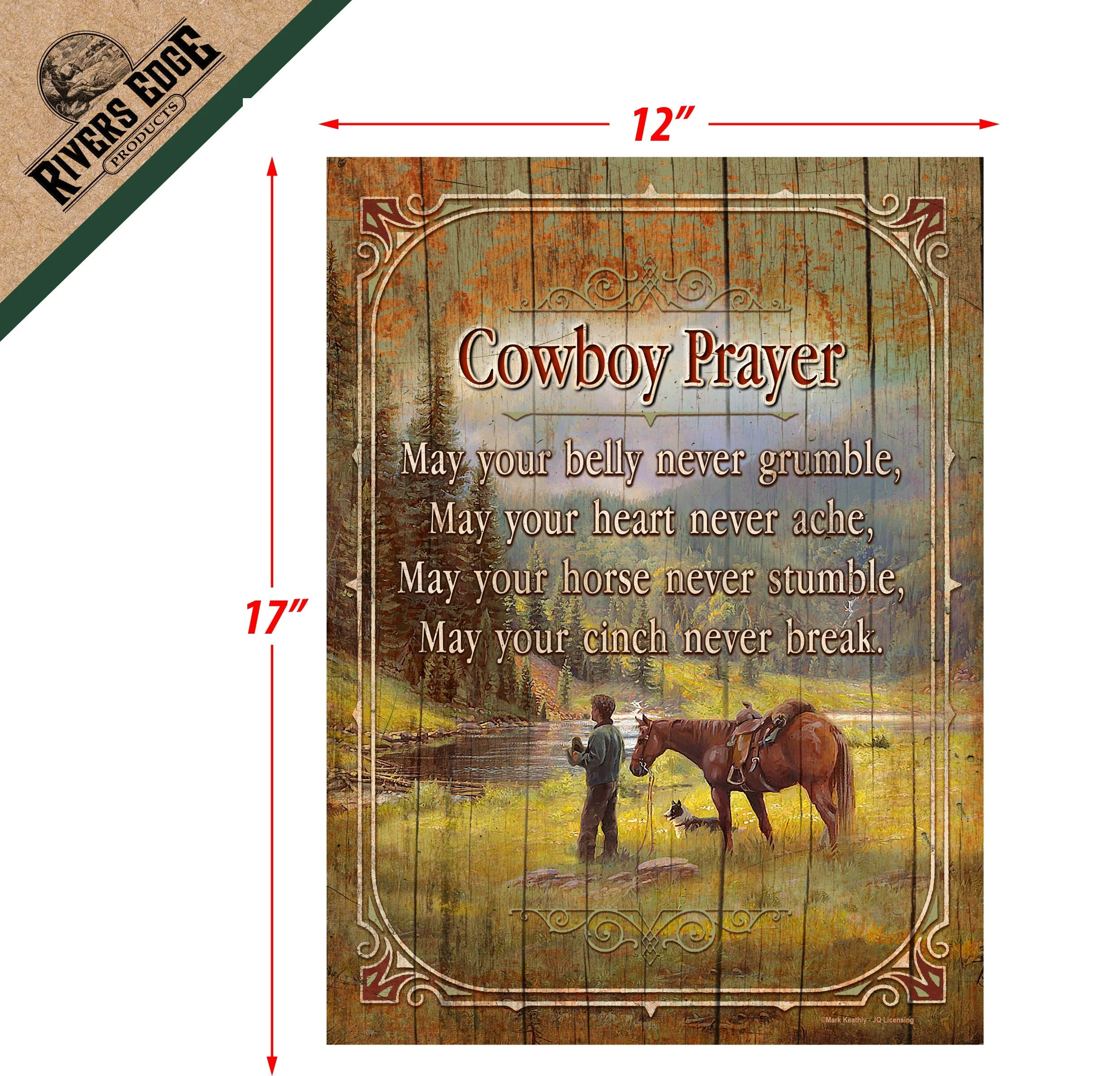 Wood Sign 12in x 17in-Cowboy Prayer - Image 2