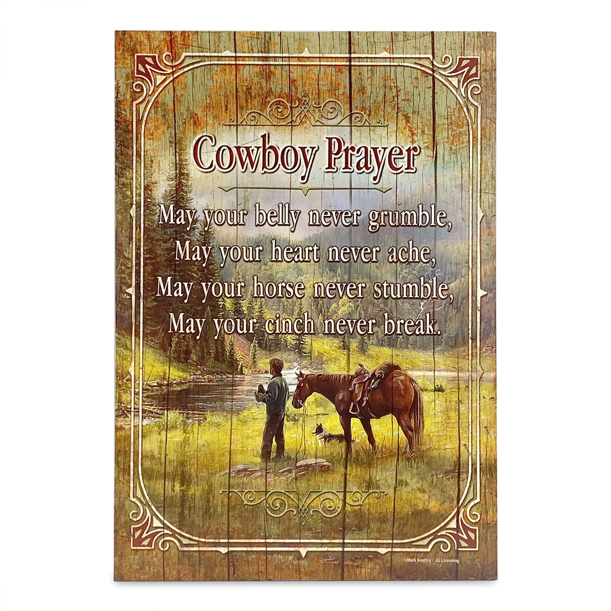 Wood Sign 12in x 17in-Cowboy Prayer