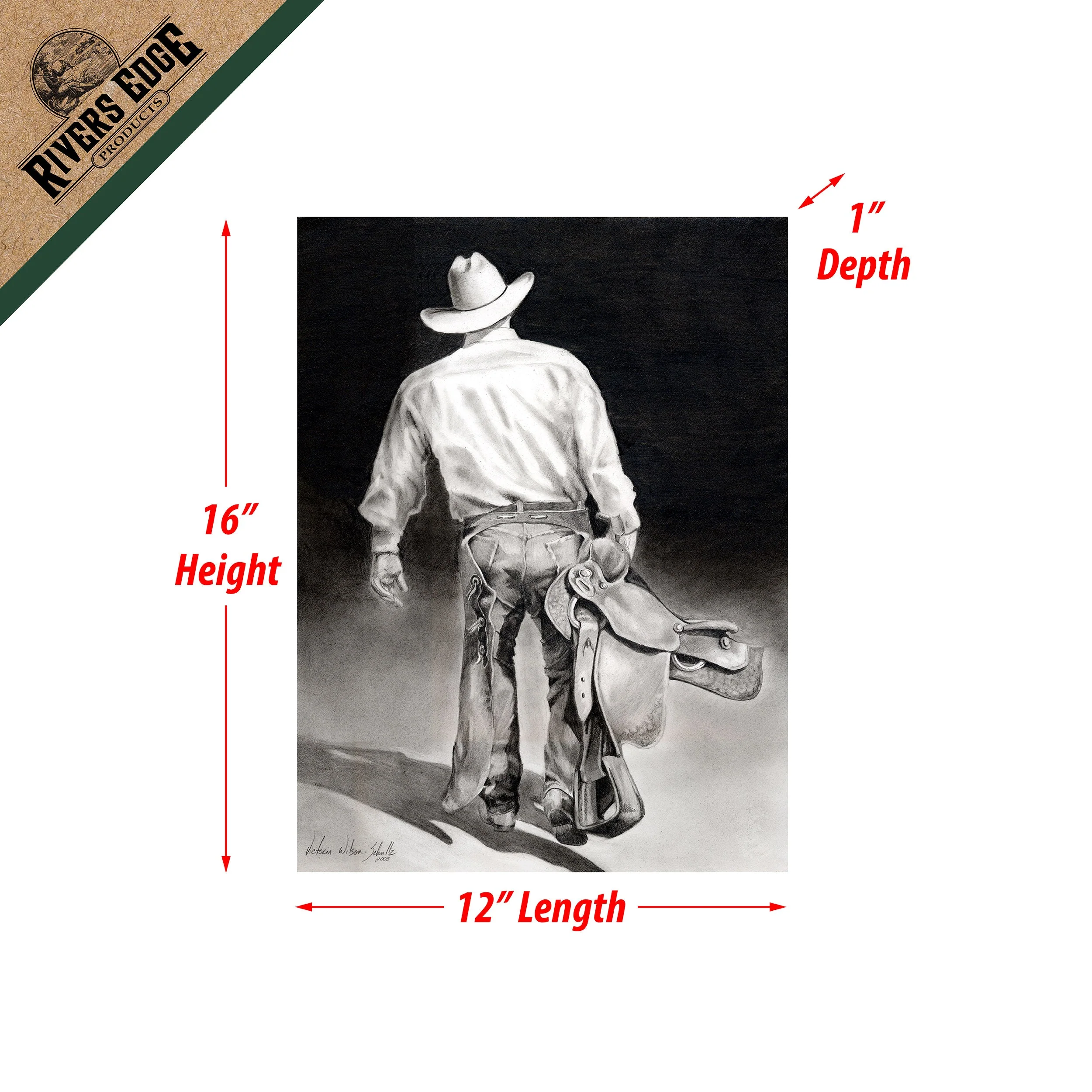 Canvas Art 12in x 16in-Cowboy - Image 3