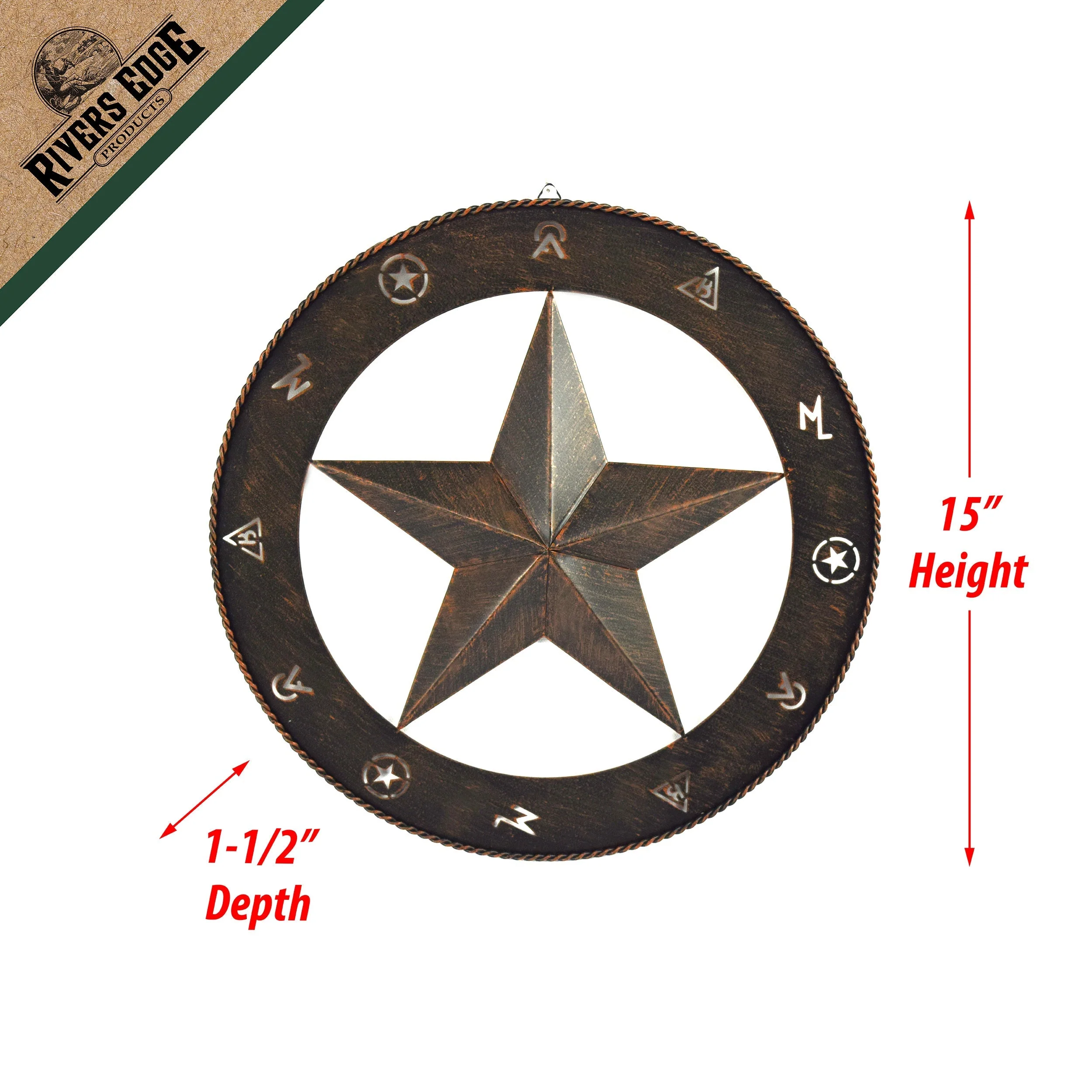 Rustic Metal Wall Art 15in-Barn Star - Image 3