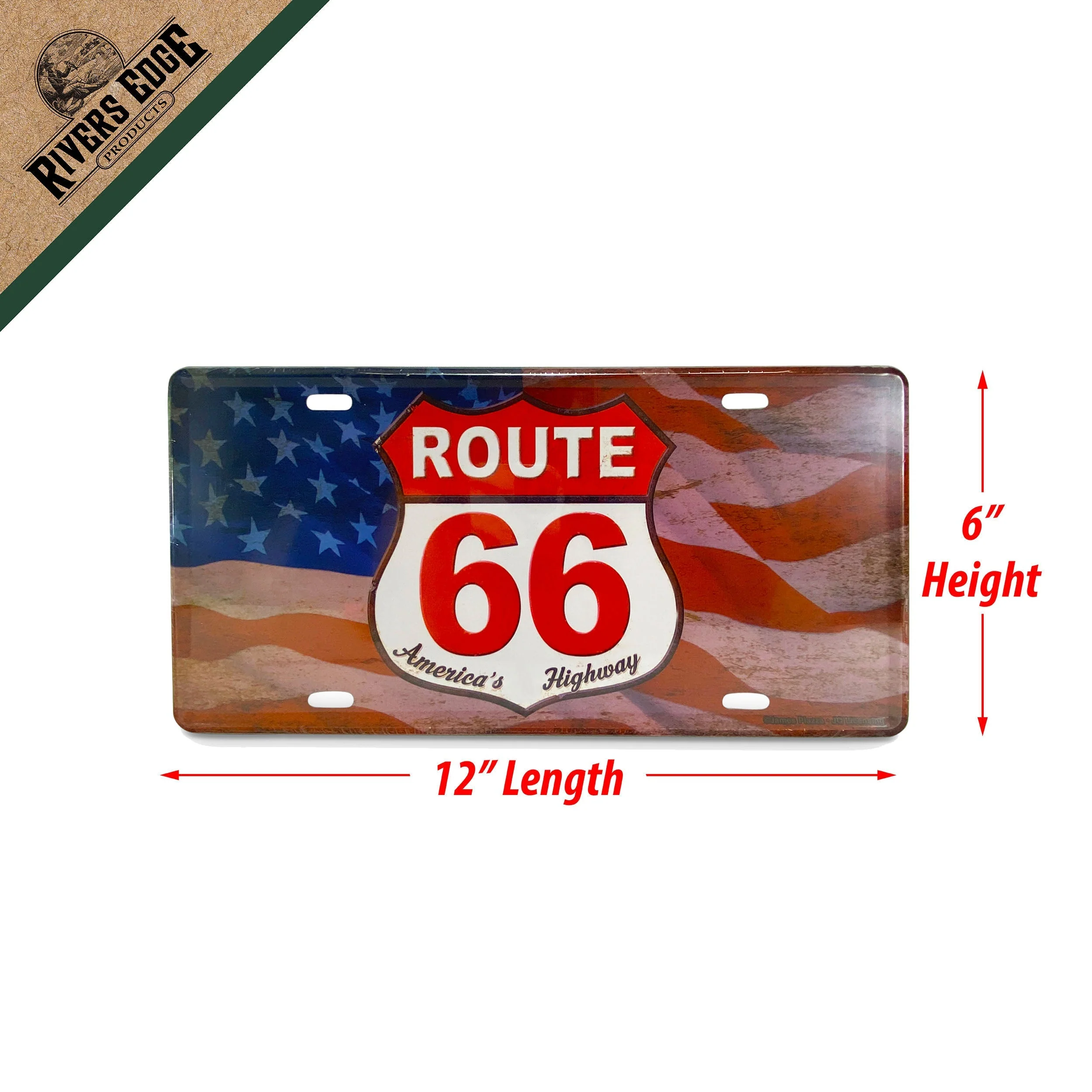 Vanity License Plate 12in x 6in-American Route 66 - Image 2