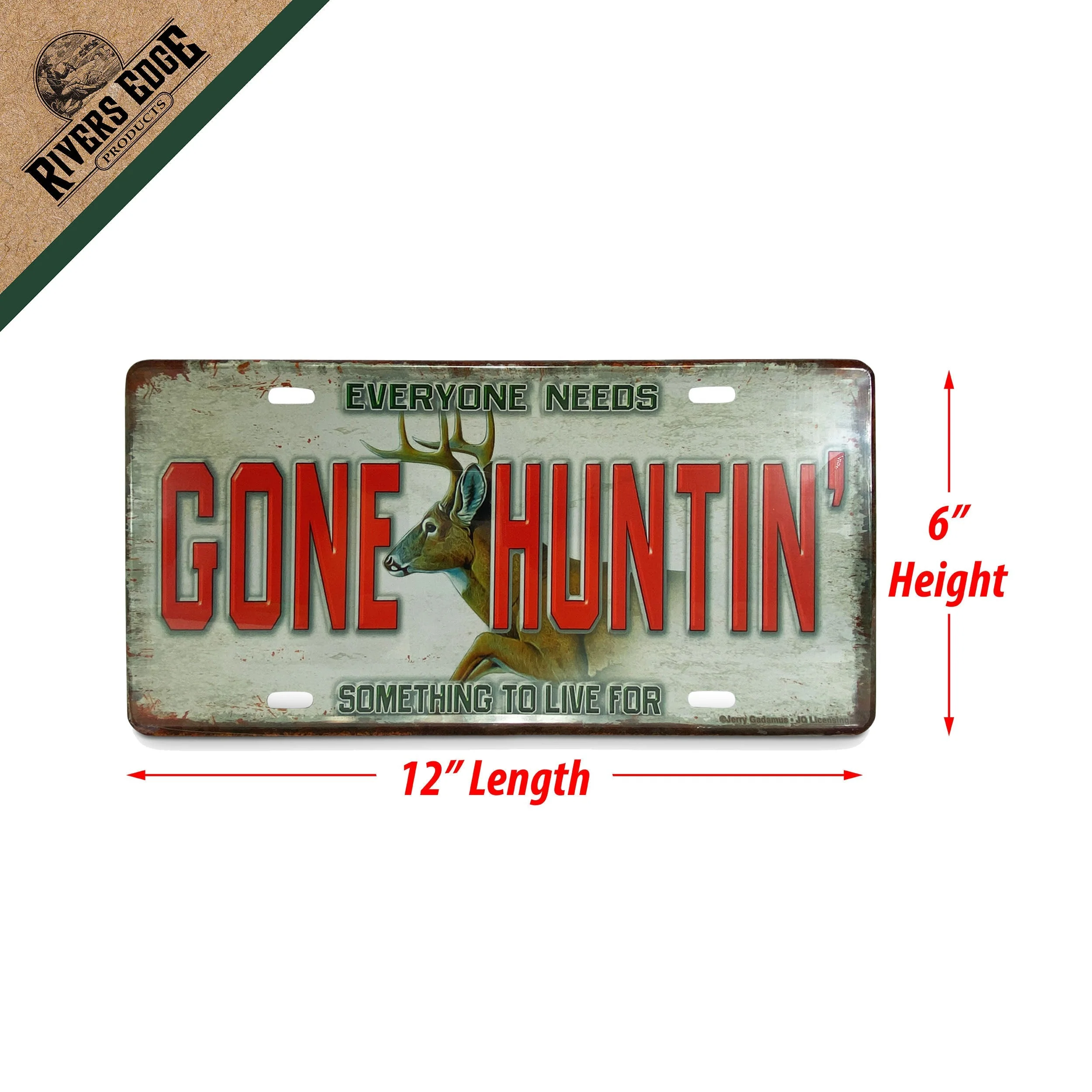 Vanity License Plate 12in x 6in-Gone Huntin - Image 2