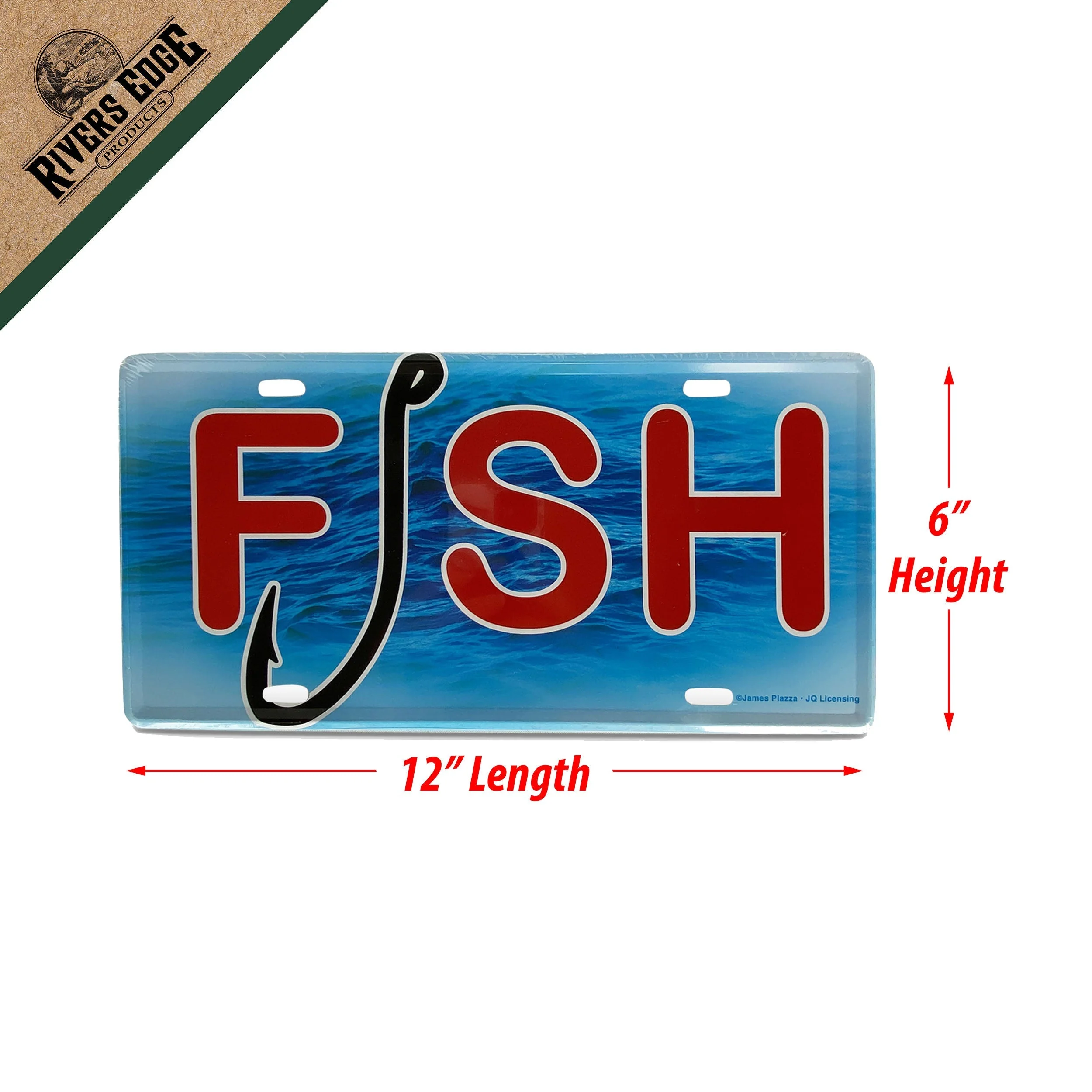 Vanity License Plate 12in x 6in-Fish and Hook - Image 2